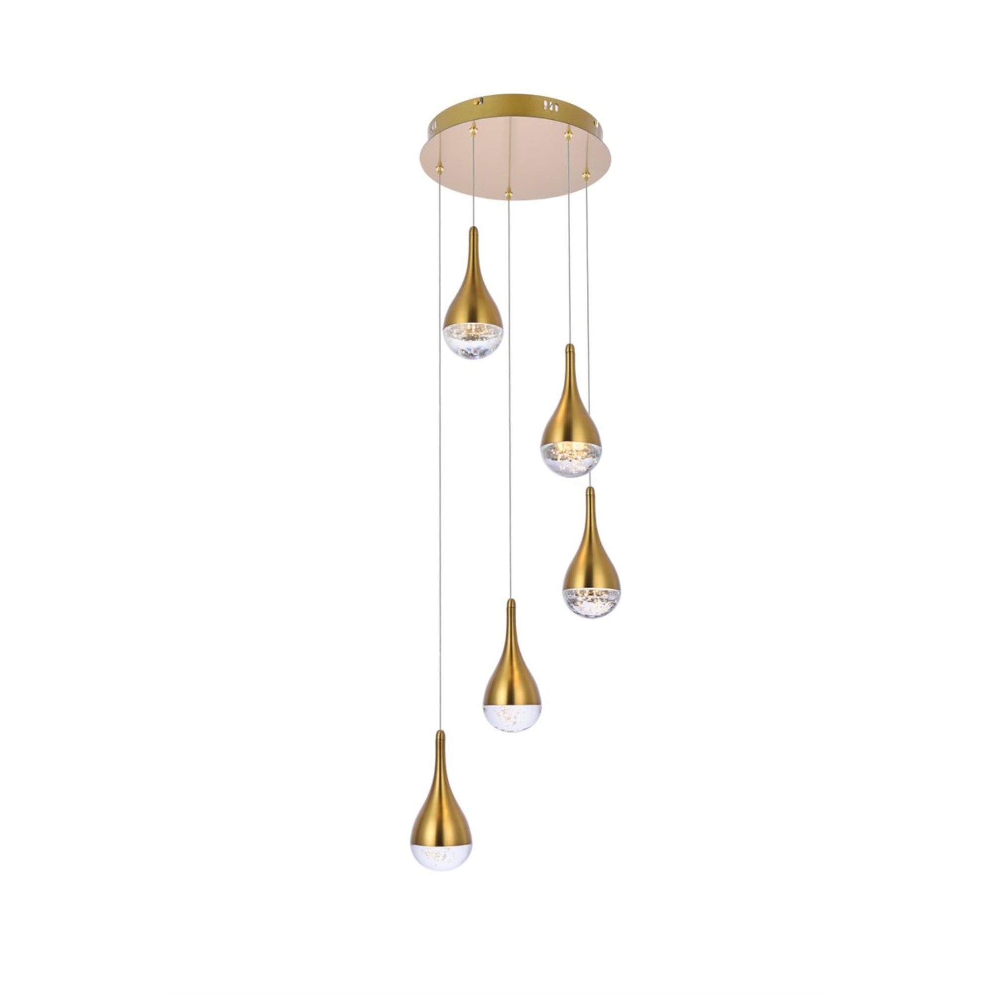Amherst 14.5 inch LED pendant in satin gold