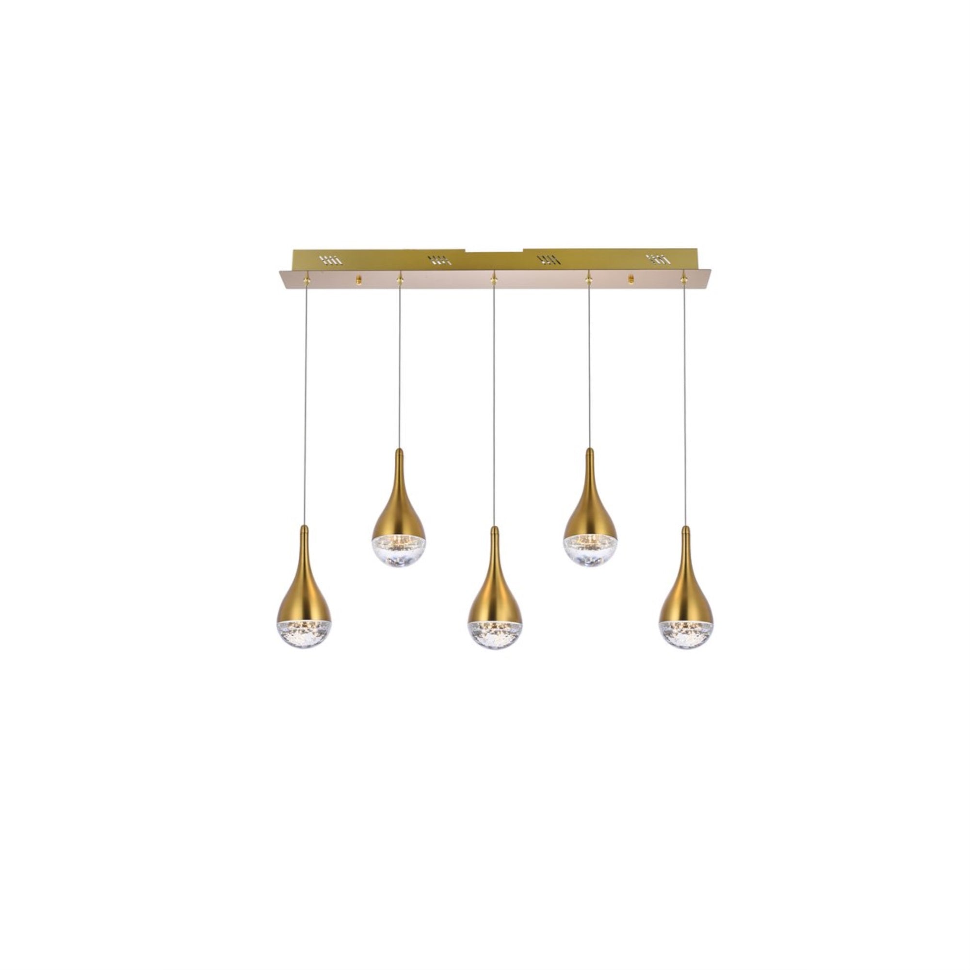 Amherst 34 inch LED pendant in satin gold