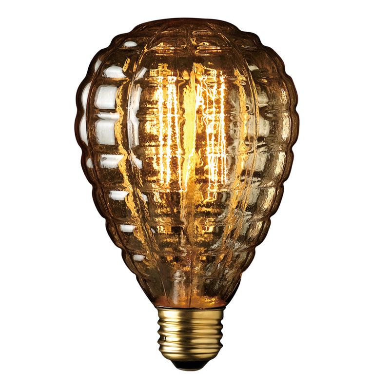 Globe Electric G40 Decorative Incandescent Bulb, 40 Watts, Amber, E26 Base, 1 Pack, Glass