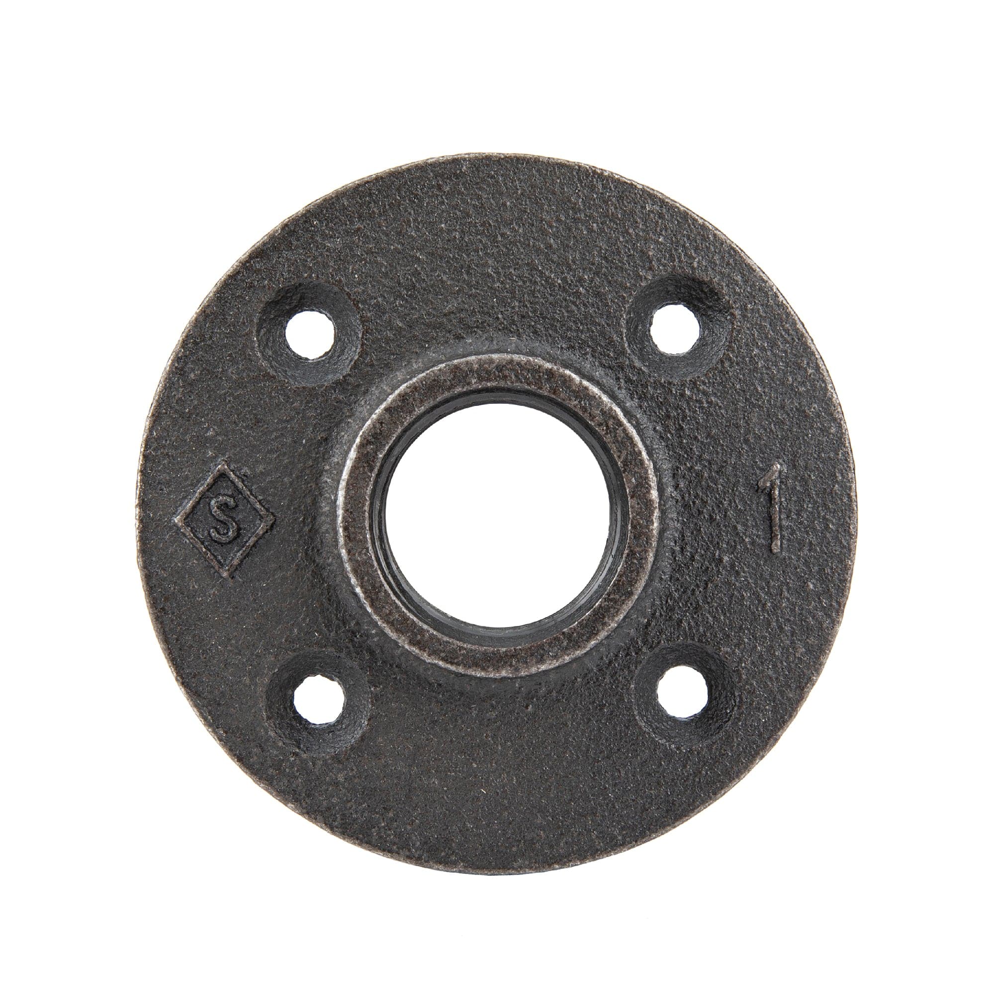 1 in. Prefinished Matte Black Floor Flange