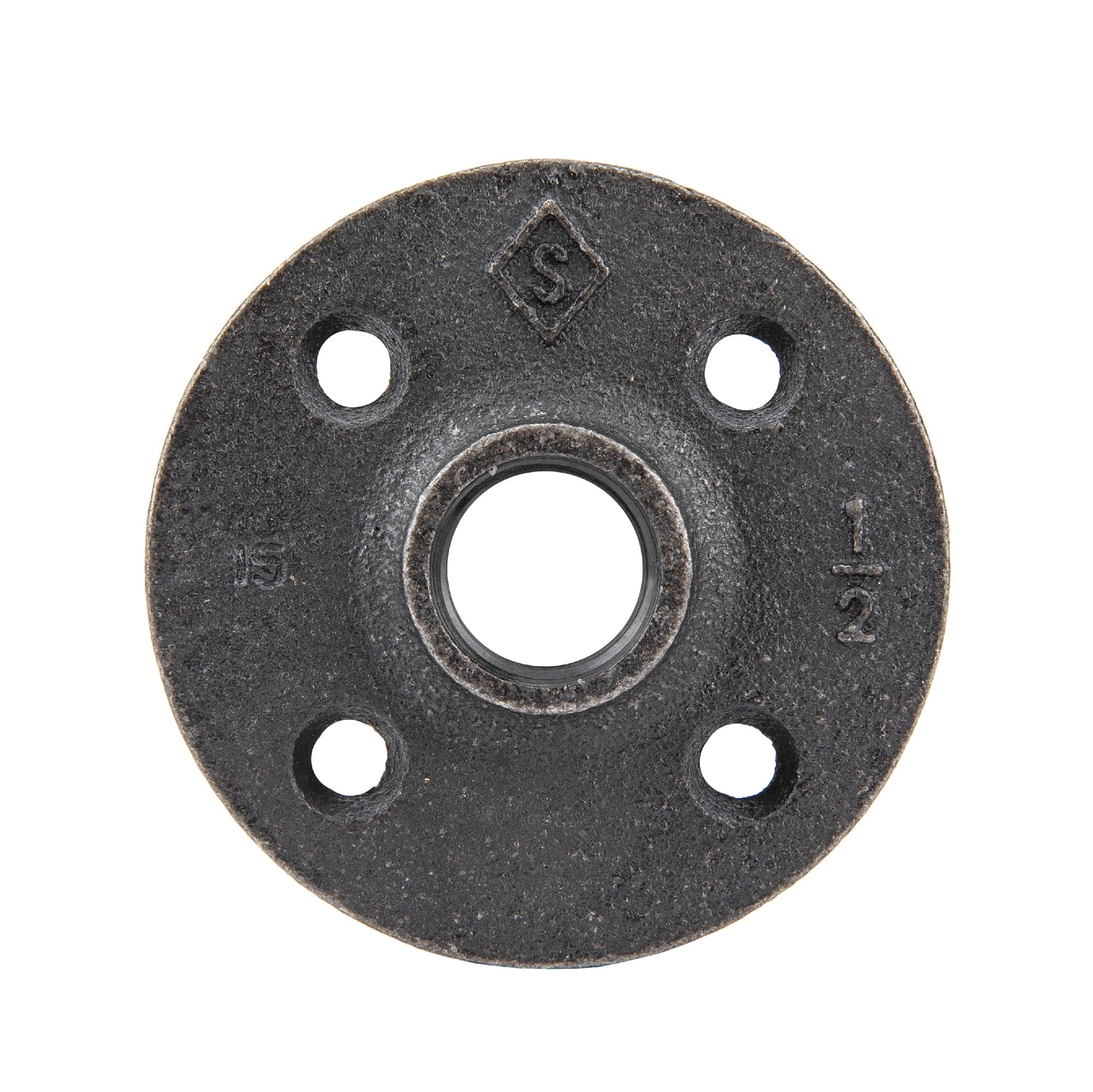 1/2 in. Prefinished Matte Black Floor Flange