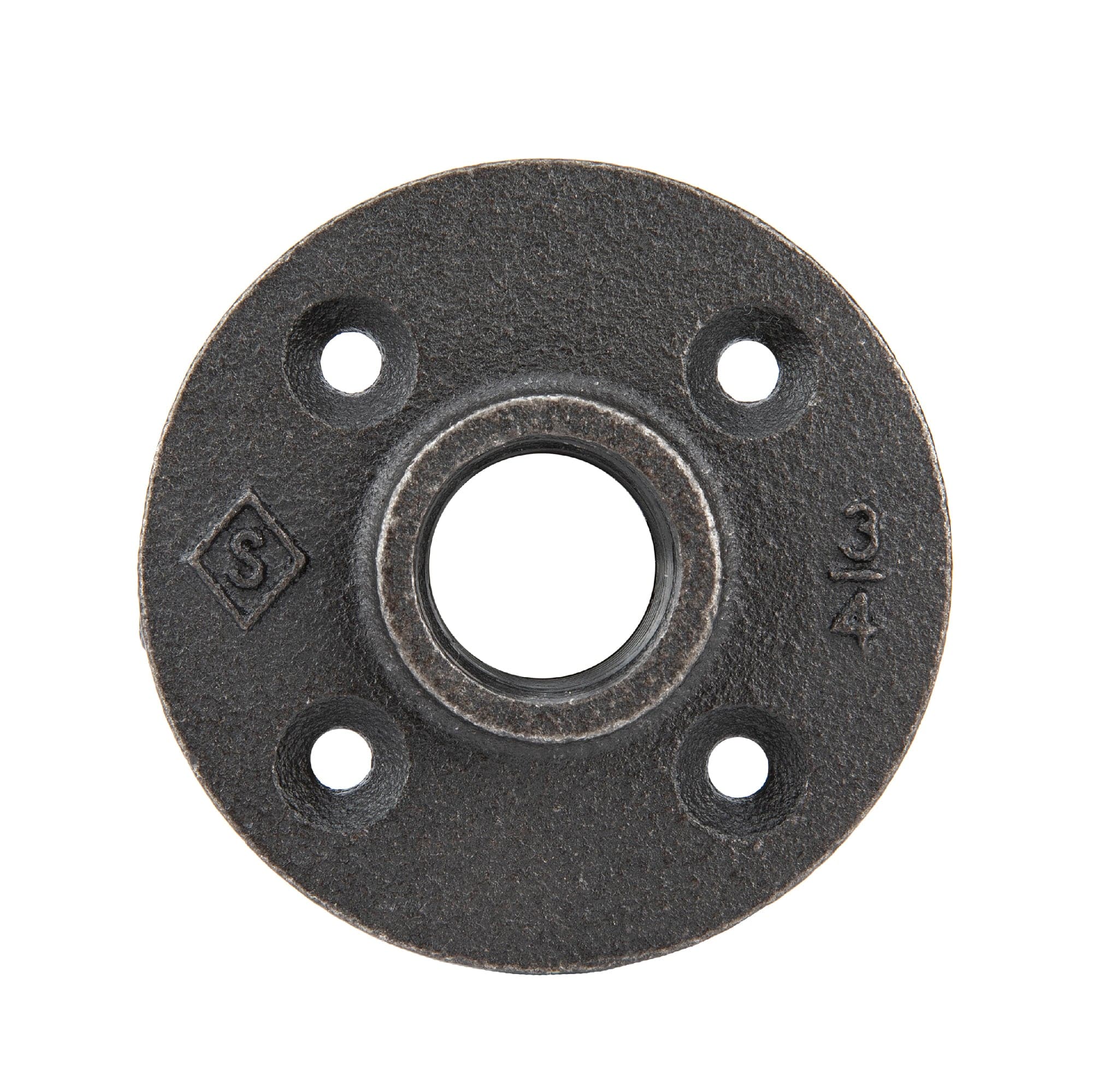 3/4 in. Prefinished Matte Black Floor Flange