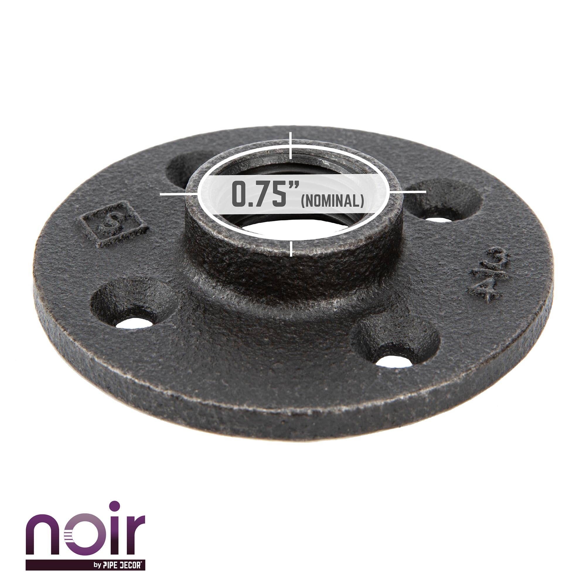 3/4 in. Prefinished Matte Black Floor Flange