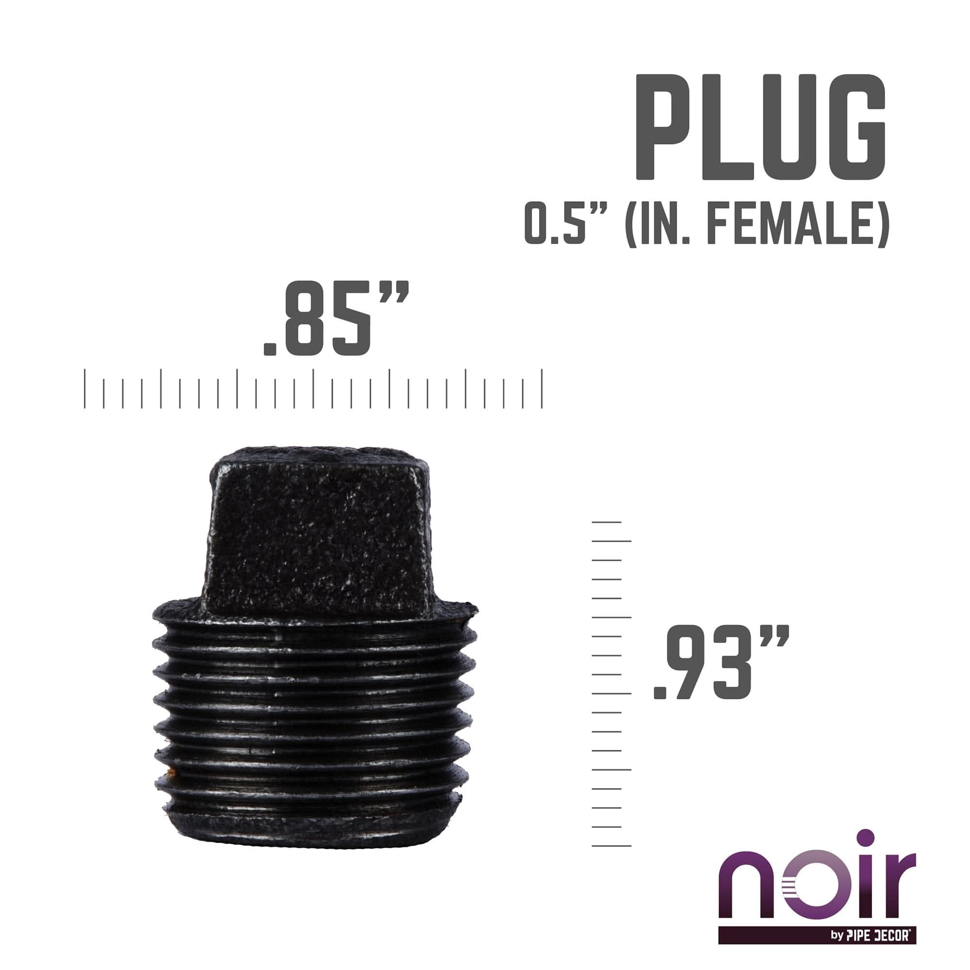 1/2 in. Prefinished Matte Black Plug