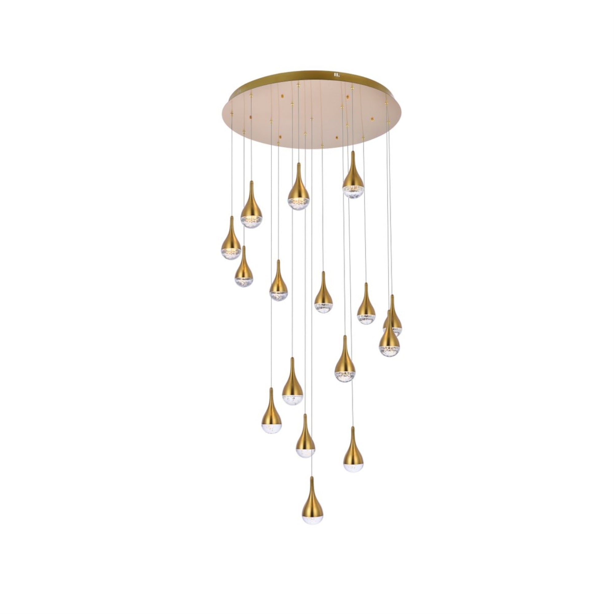 Amherst 36 inch LED chandelier in satin gold