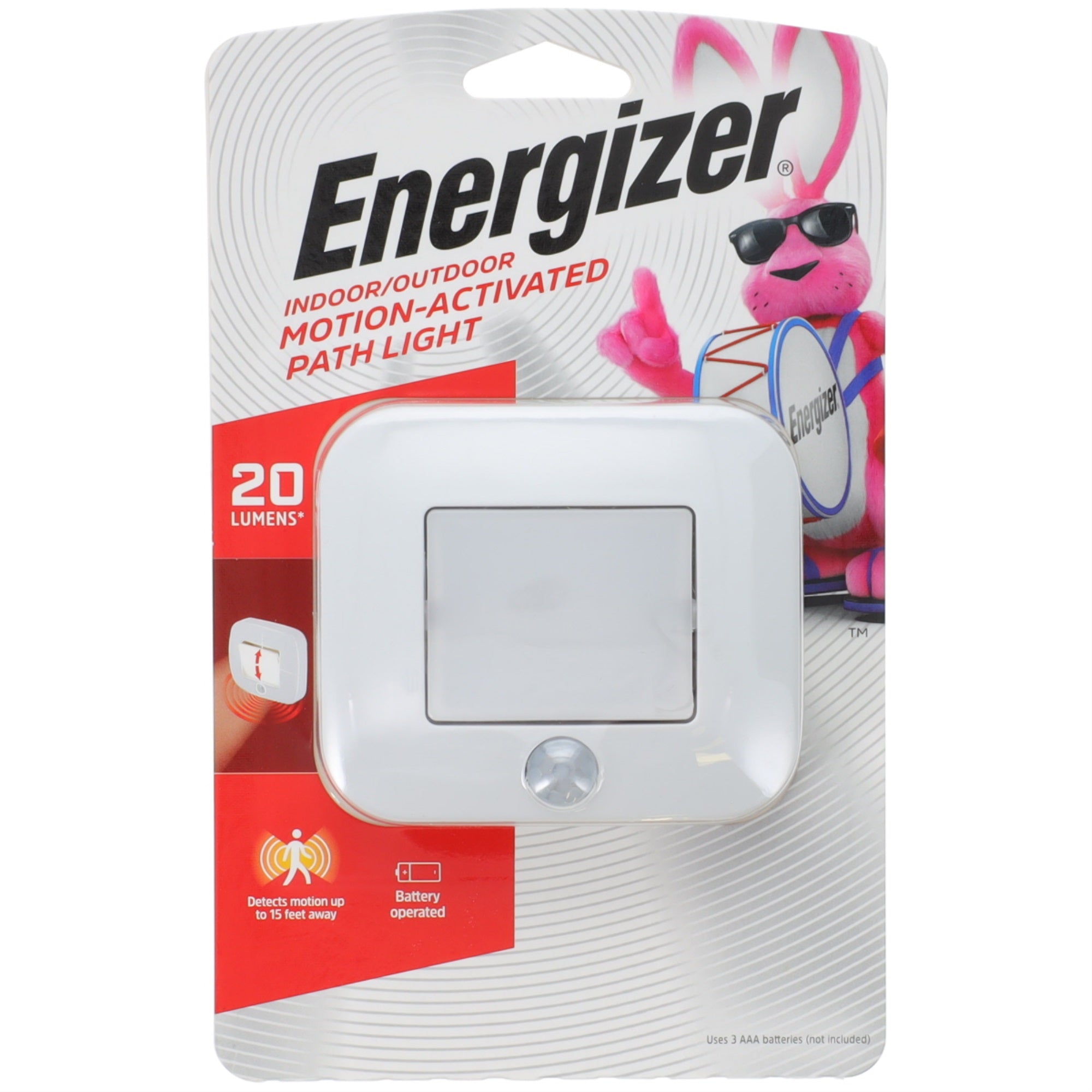 Energizer Motion-Activated Led Path Light, Wireless, 20 Lumens, Battery Powered, White, Ideal For Hallway, Entryway, Stairs, Pathway, Night Light, 38183