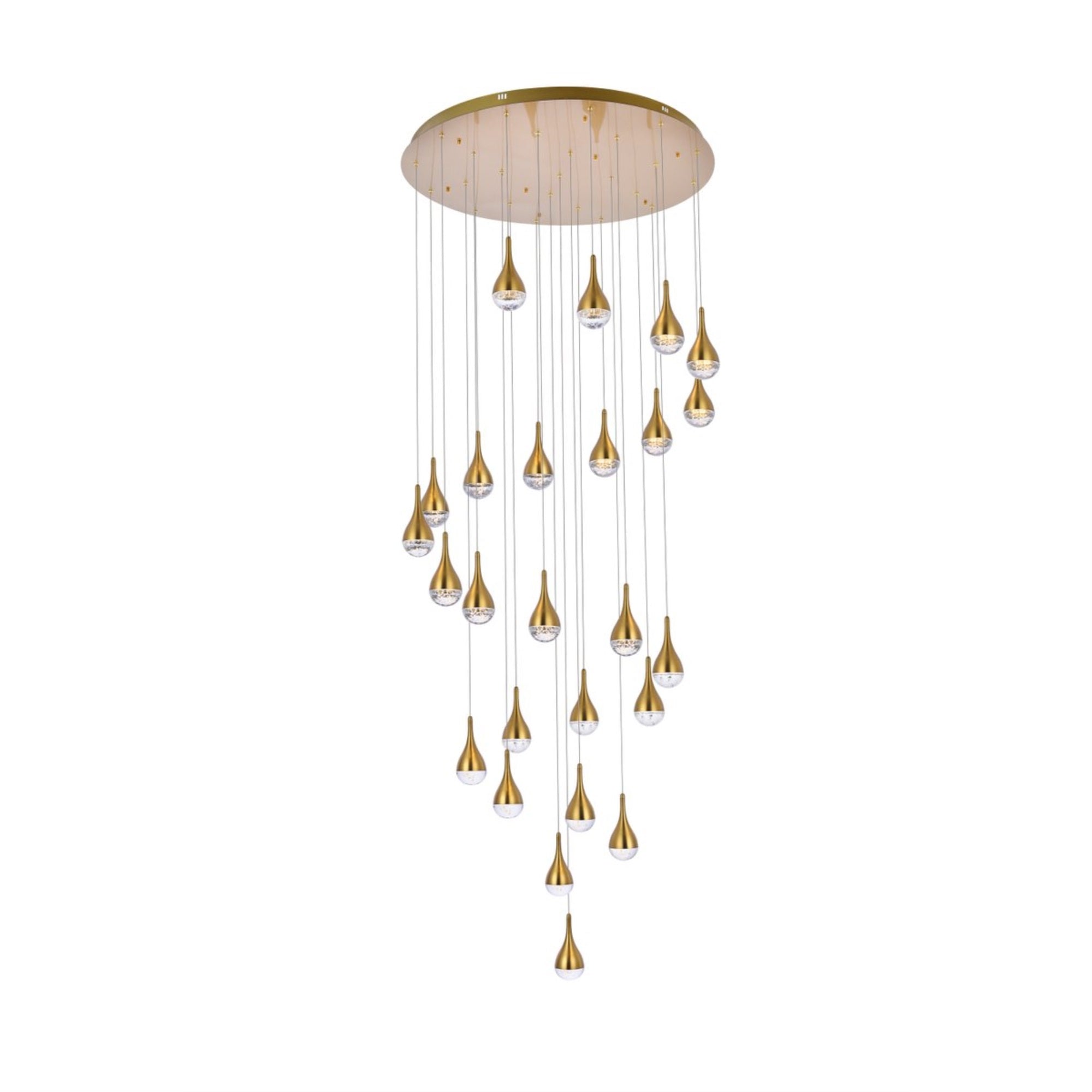 Elegant Lighting Amherst 42" LED Chandelier, Satin Gold, Iron, Model 3825D42SG