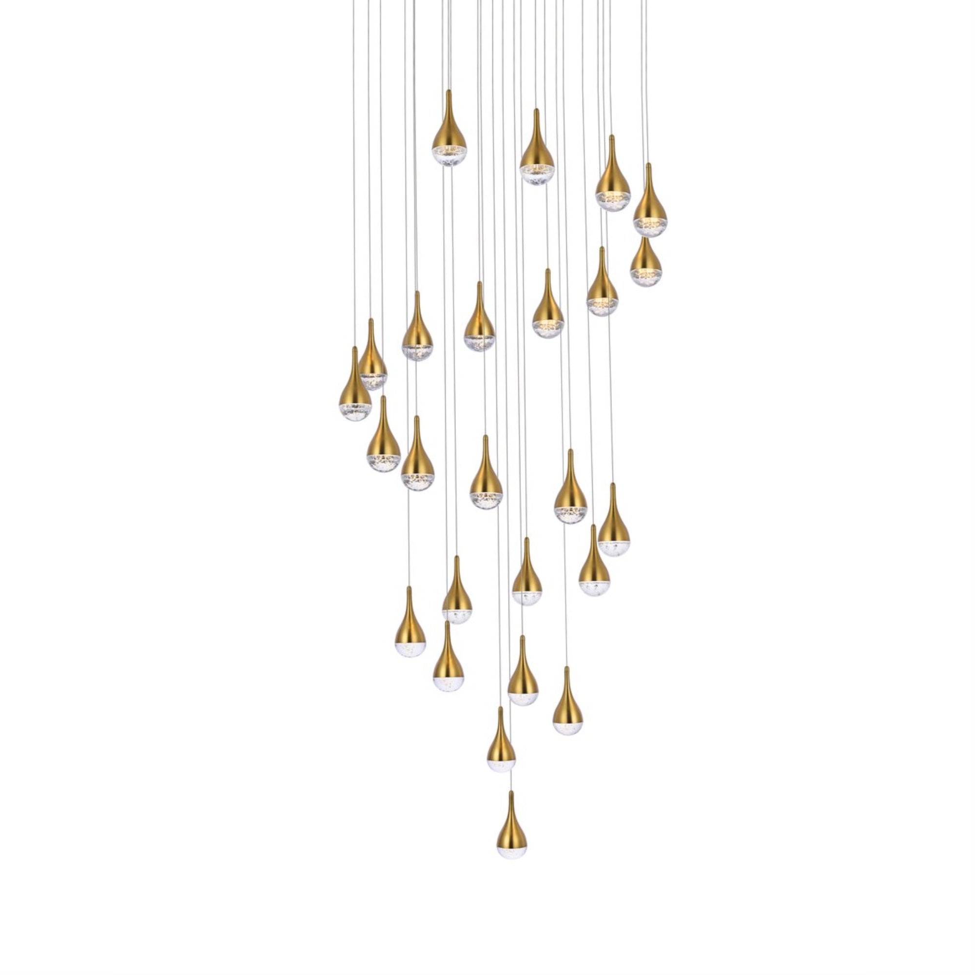 Elegant Lighting Amherst 42" LED Chandelier, Satin Gold, Iron, Model 3825D42SG