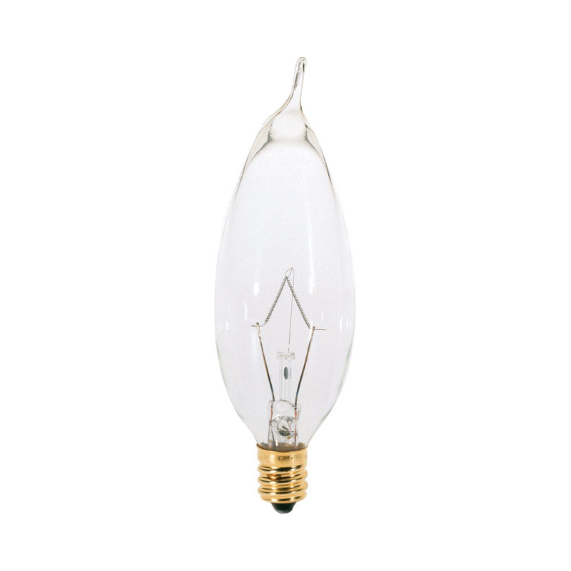 Satco 25W Candelabra Base Clear Light Bulb, 120V, Glass, Model S3774, Pack