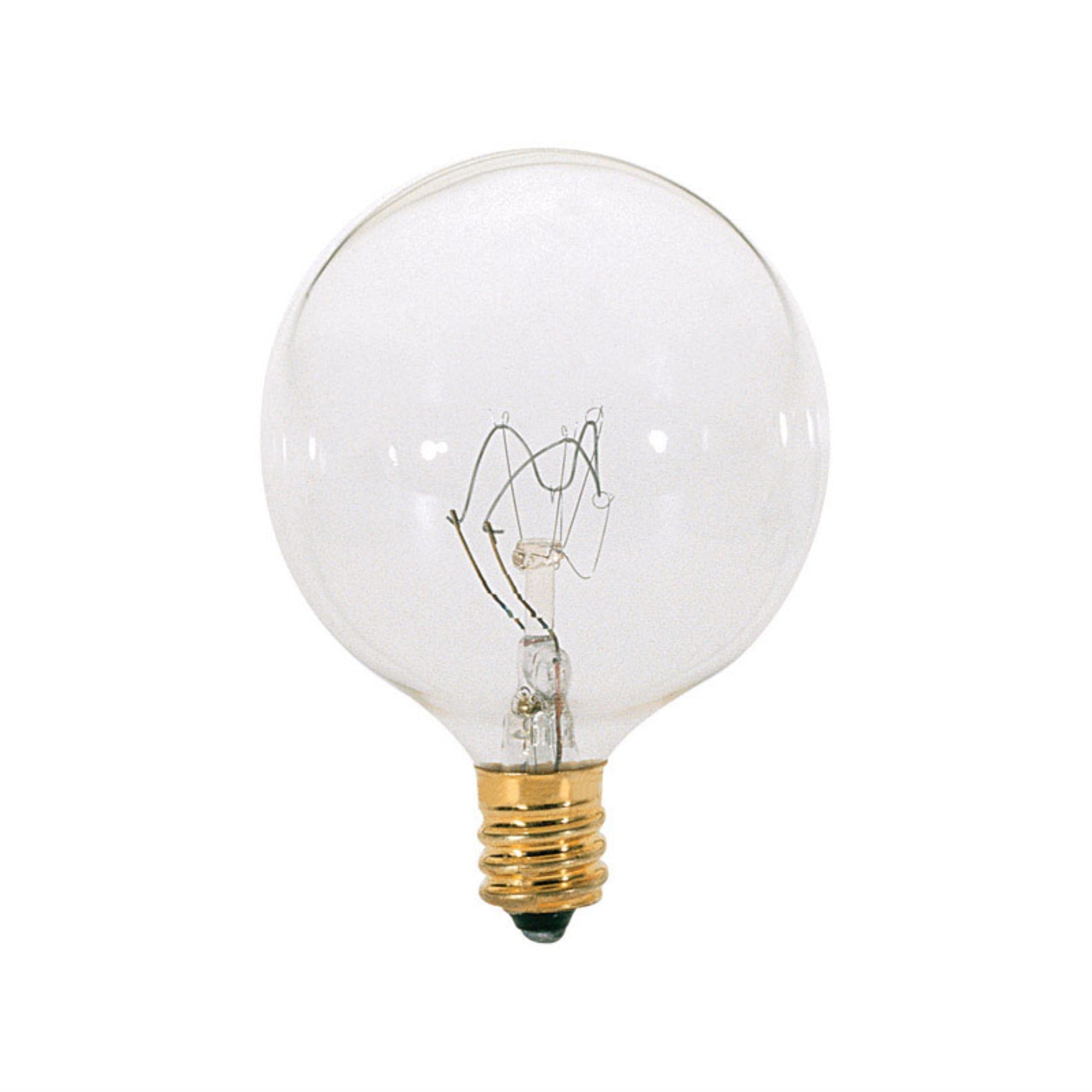 Satco S3727 G16.5 25W Clear Glass Candelabra Base Light Bulb, 120V, Pack