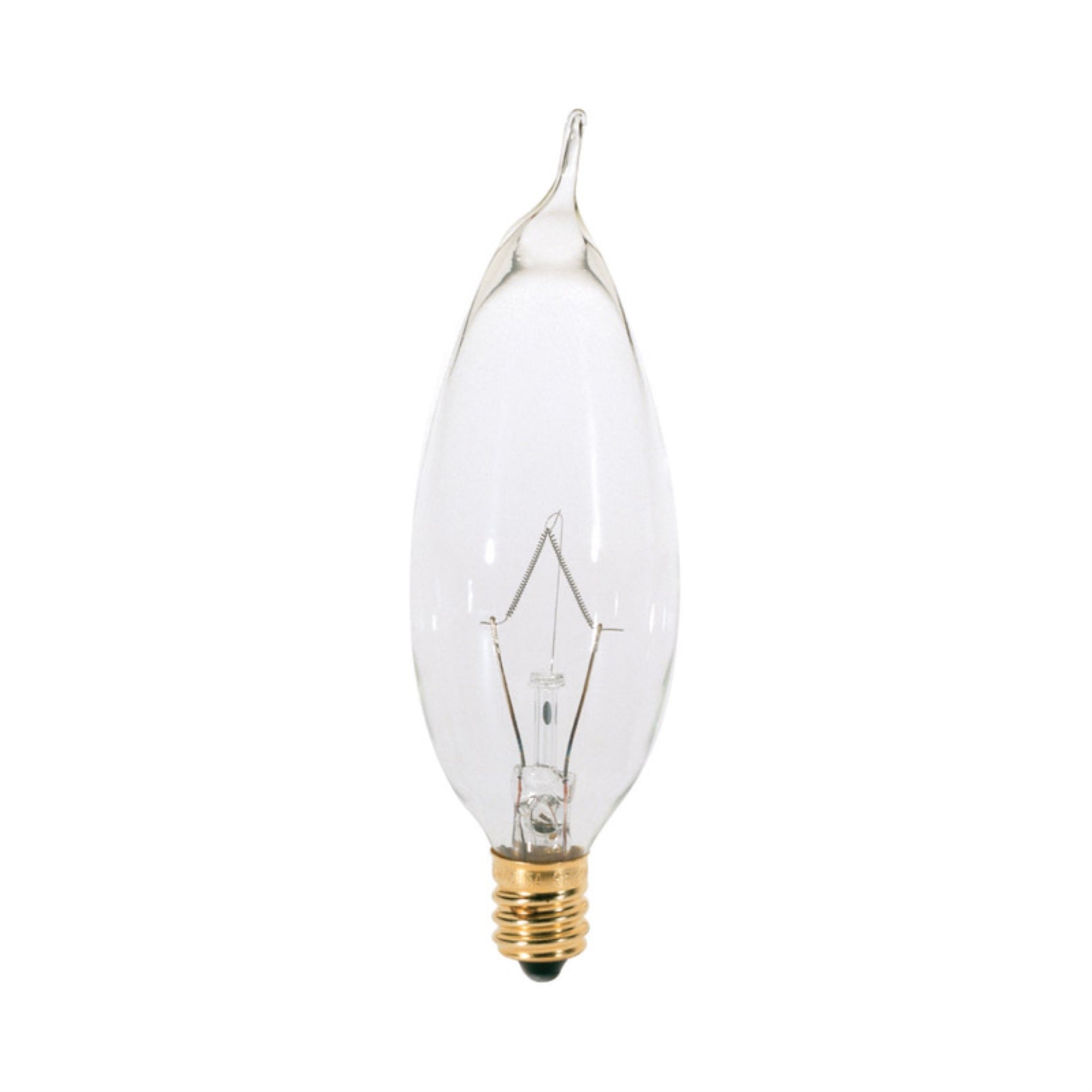 Satco S3274 25W Ca8 Incandescent Light Bulb, Dimmable, Clear, Soft White 2700K, Candelabra Base, 1 Count