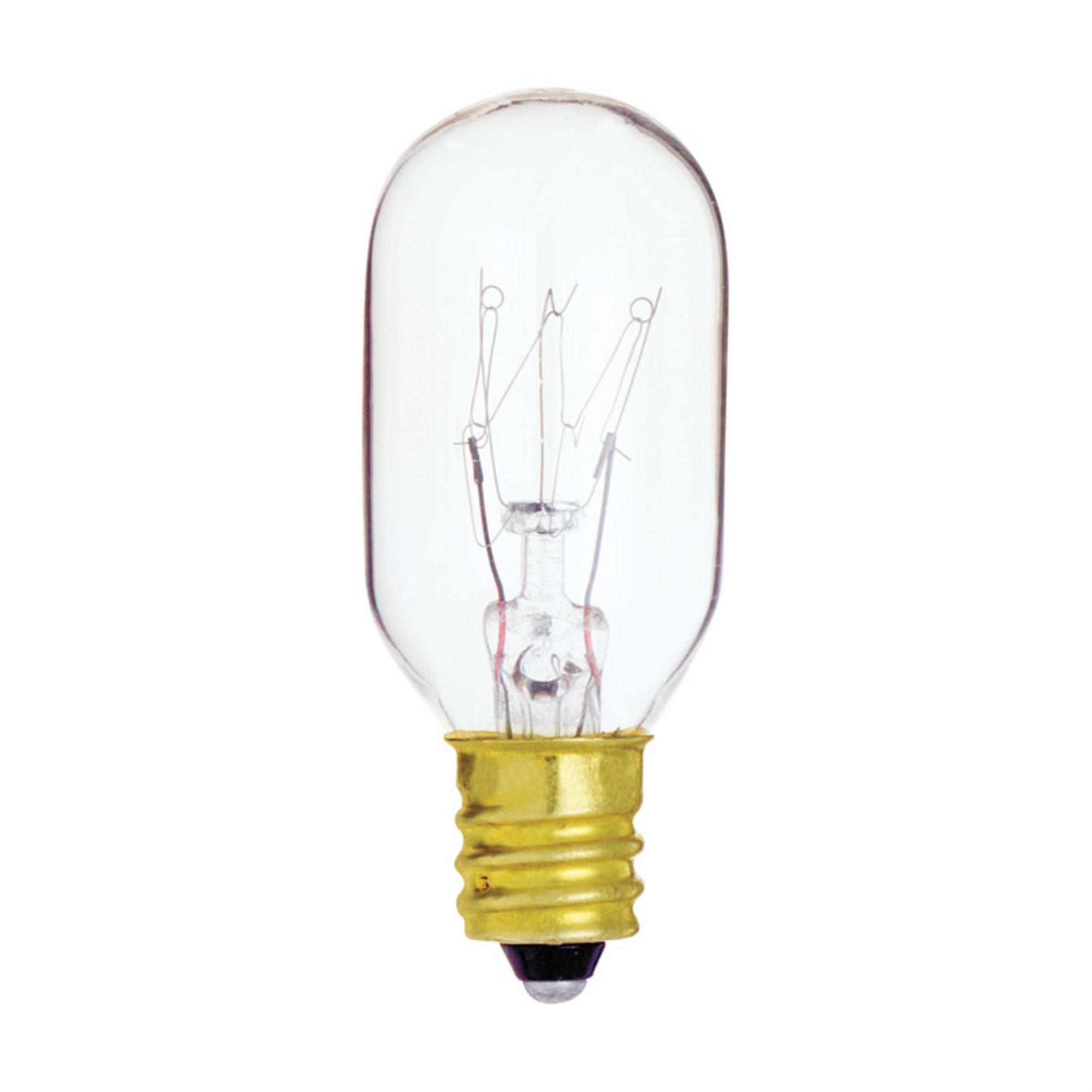 Satco S4718 15-Watt T7 Candelabra Base Light Bulb, Clear Glass, Pack Of 1
