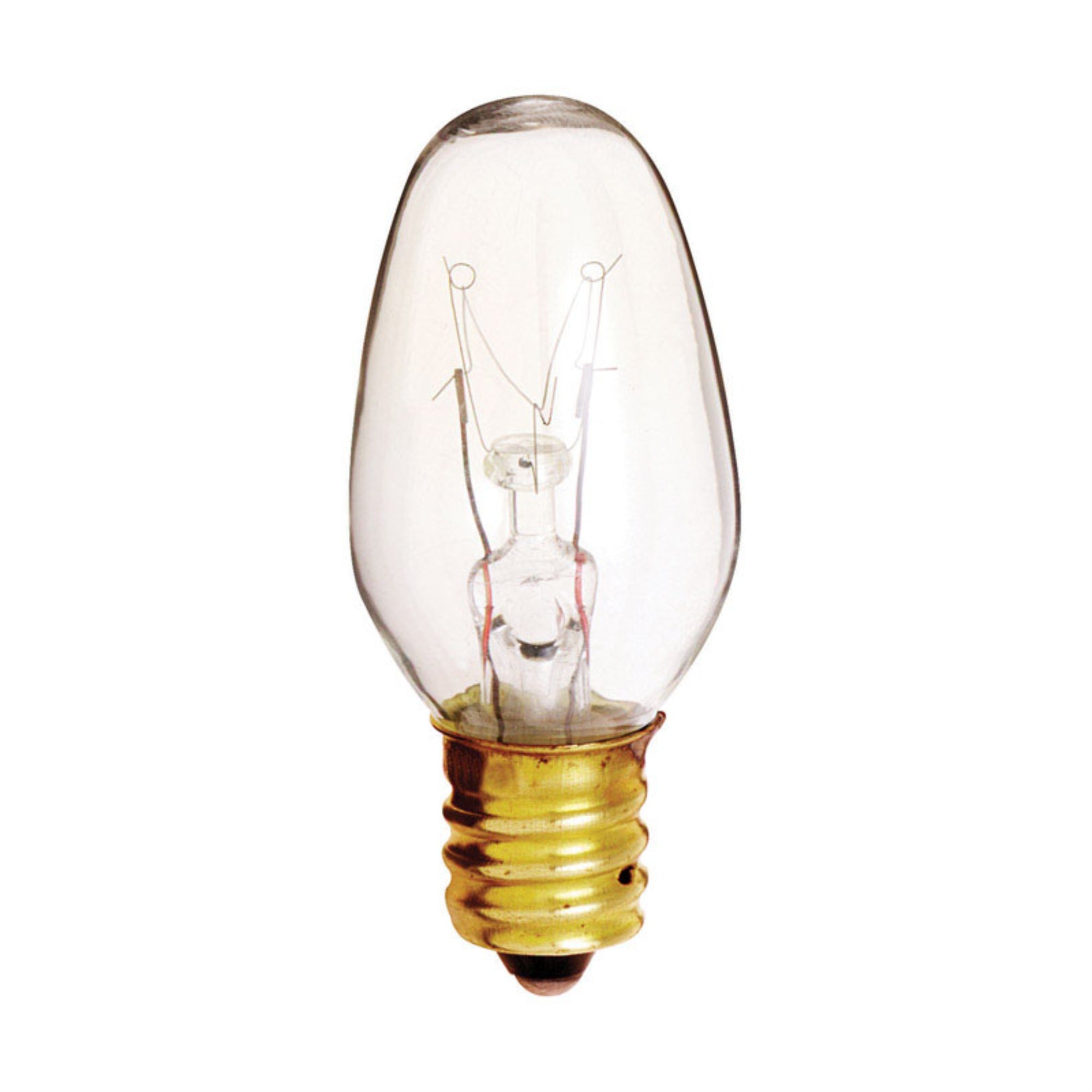 Satco S3791 7-Watt Clear Candelabra Base Night Light Bulb, 120V, 1 Count