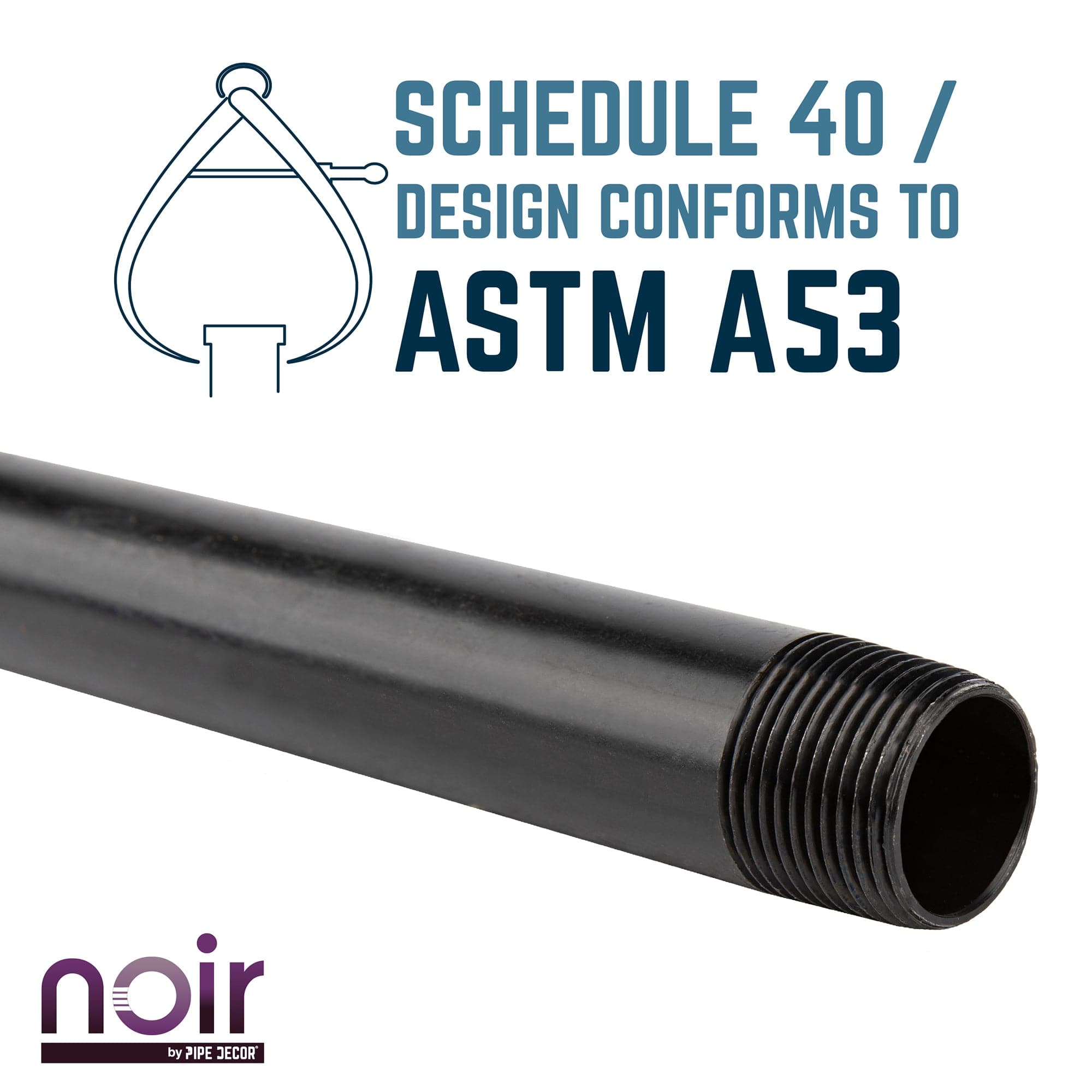 3/4 in. x 18 in. Prefinished Matte Black Pipe