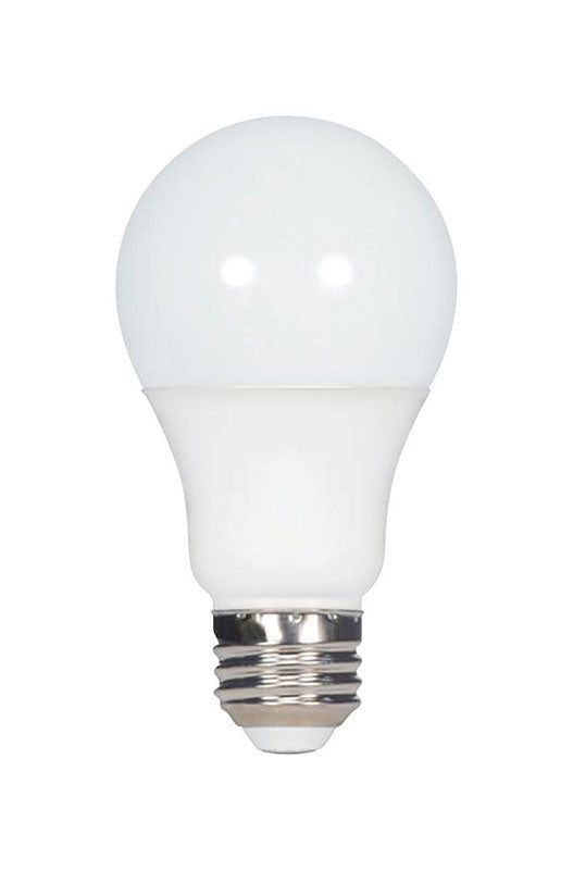 Satco S28769 Frosted Medium Light Bulb, 4.38&quot; White Glass Finish, Energy Efficient