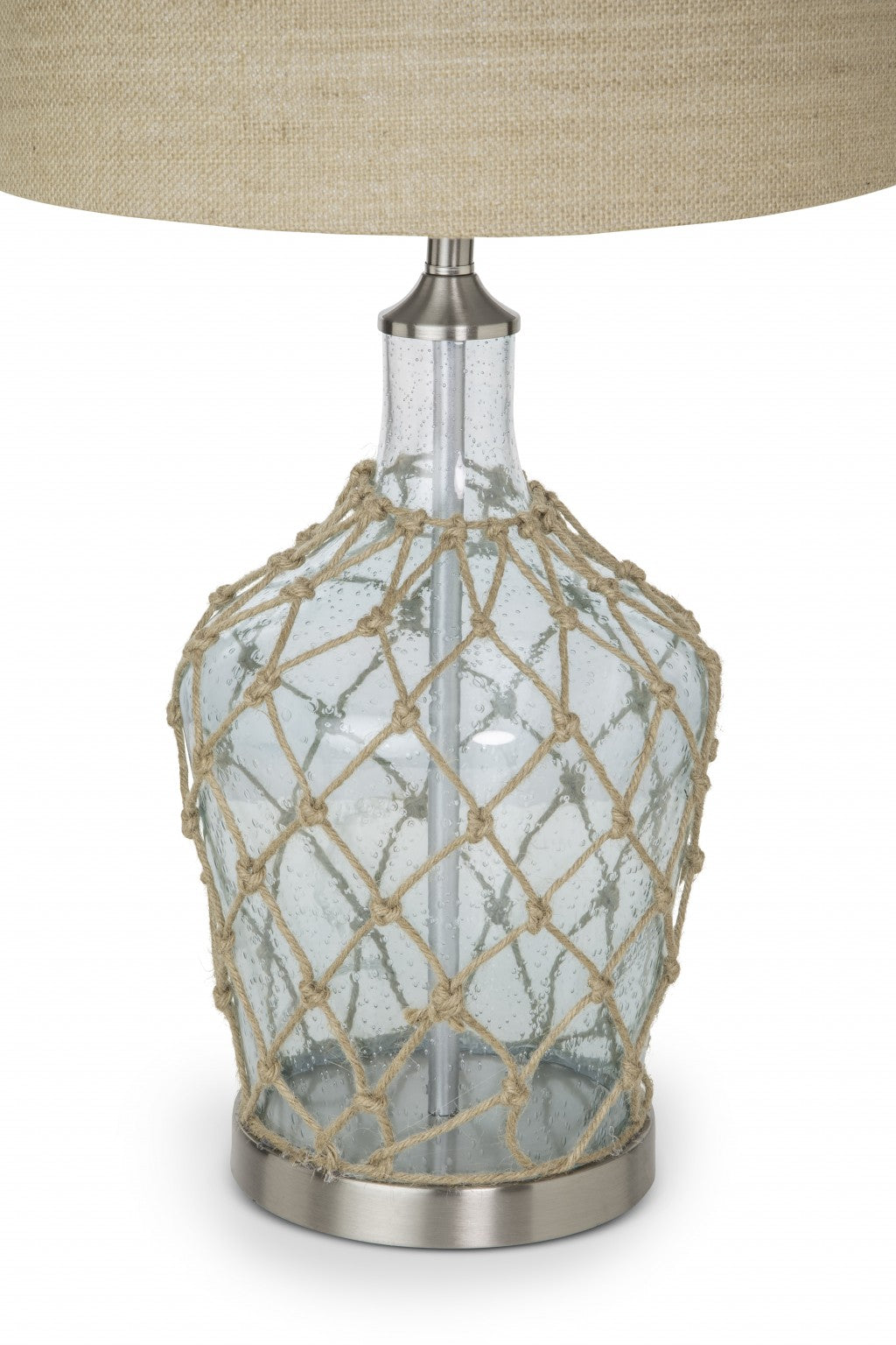 28'' Silver Metal Standard Table Lamp With Beige Shade