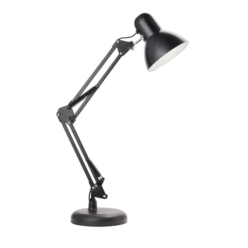 Newhouse Lighting Black Metal Swing Arm Desk Lamp With 5W Led Bulb - 2-In-1 Clamp & Weighted Base