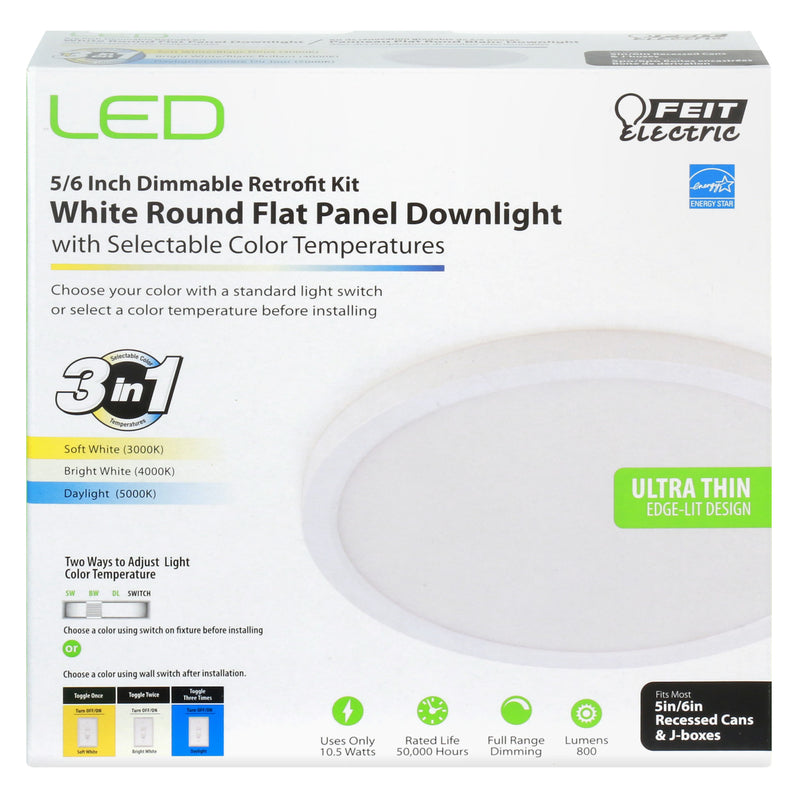 Feit Electric Dwnlt Retro LED Light Bulb 5/610.5W 6 Inch White Acrylic Model 74206/CA