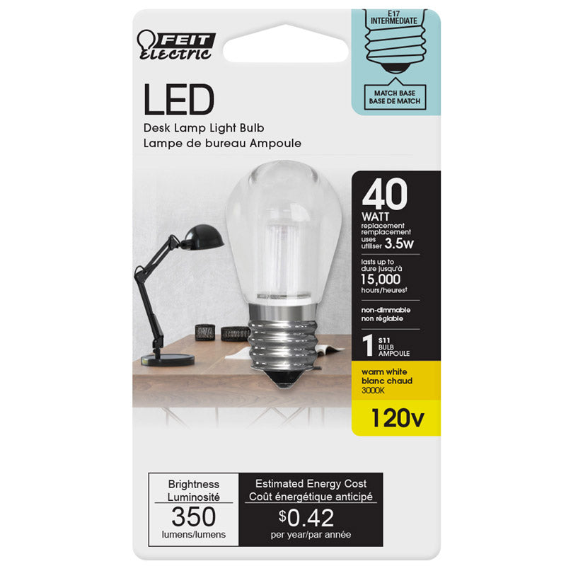 Feit Electric BP40S11N/SU/LED White LED Light Bulb - One Size, Plastic