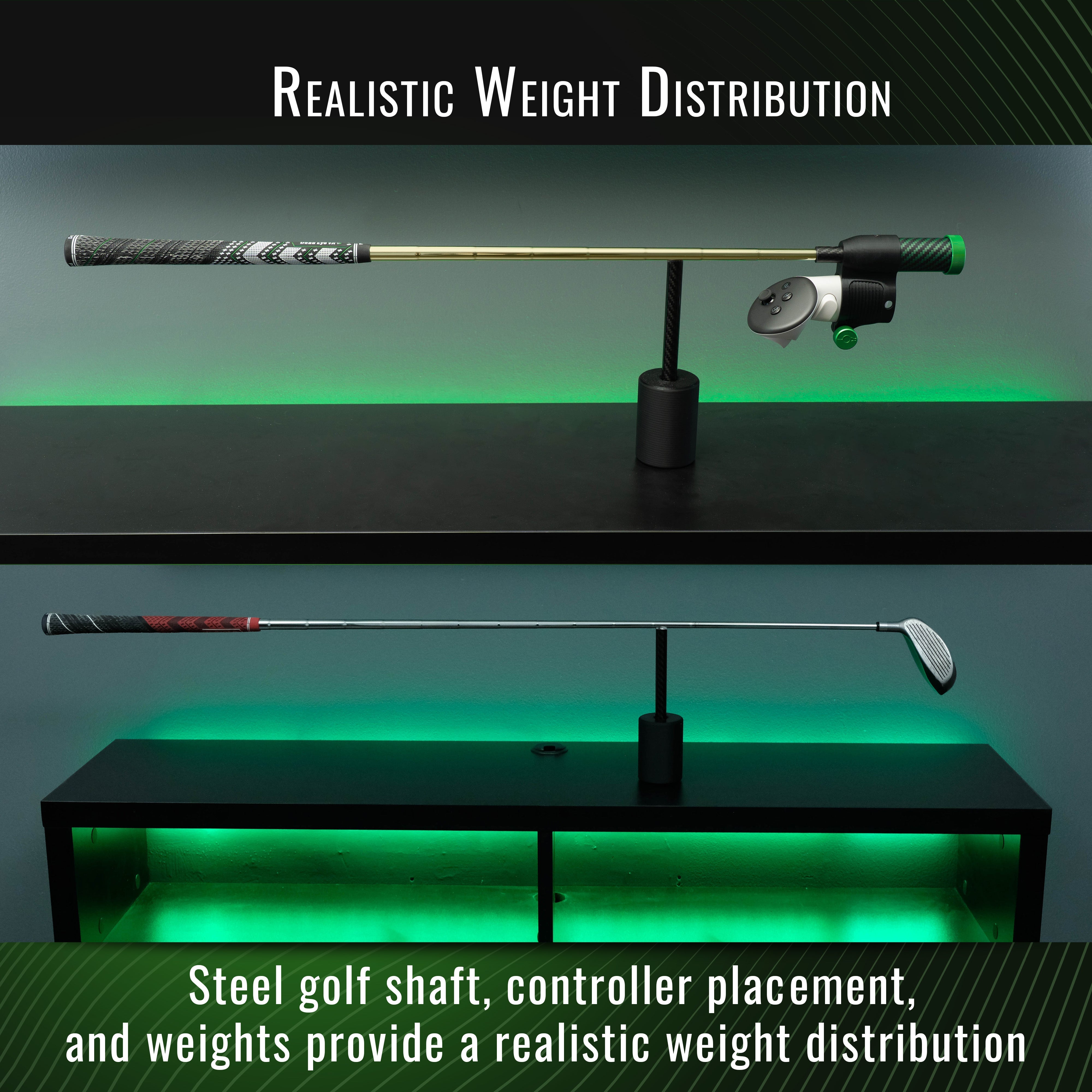 DriVR Elite Gold - Stepped Steel Weighted Golf Club  - Compatible with Quest 2, 3/3s, and Pro