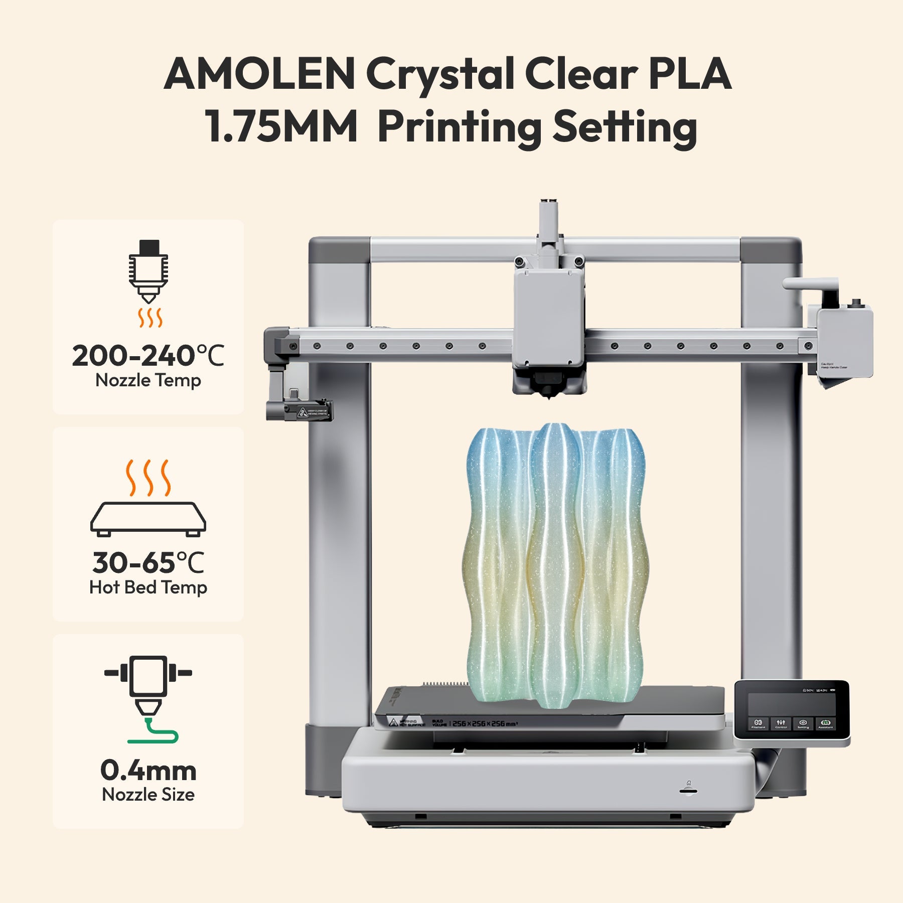 PLA Crystal-Transparent 1.75mm, 1KG/2.2LB