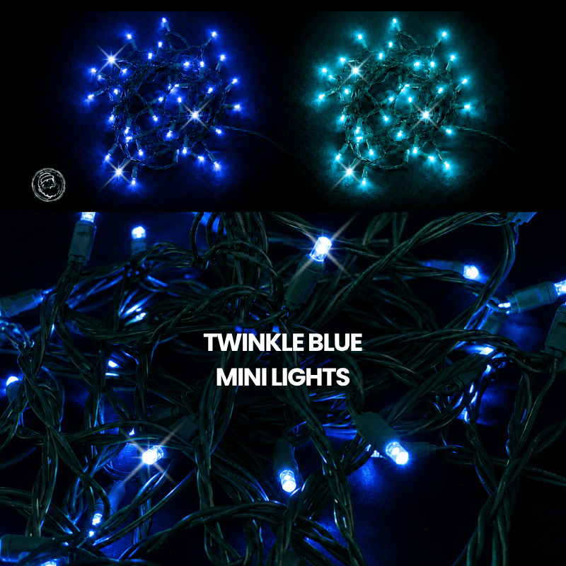 LED Mini Lights 5MM Blue Twinkle 6" Spacing