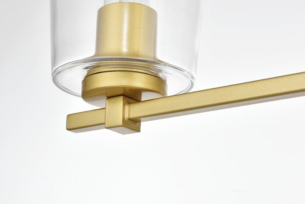 Living District Kacey 4-Light Iron & Glass Bath Sconce in Black/Clear