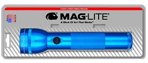 MagLite Heavy-Duty Incandescent Flashlight - 2-Cell D, Aluminum, Blue, Model S2D116