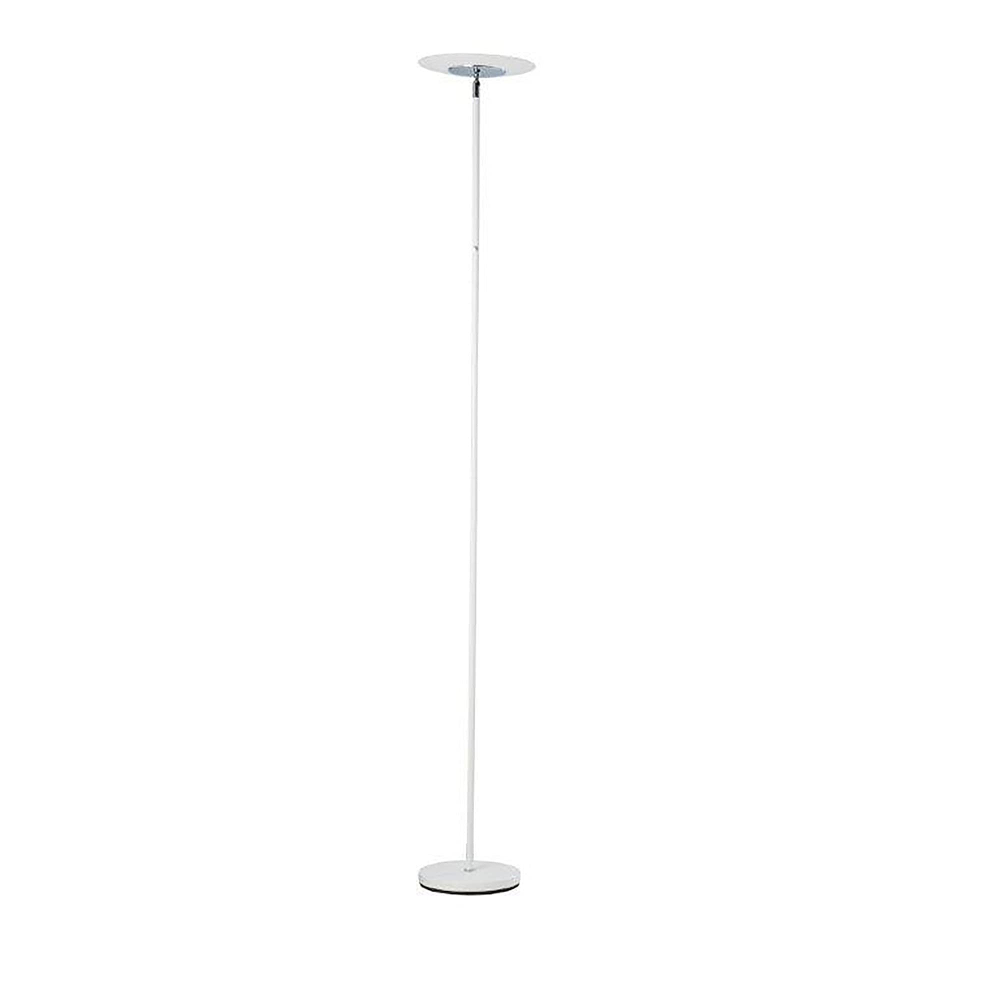 Benzara Bm240395 Floor Lamp With Adjustable Torchiere Head & Sleek Metal Body, White