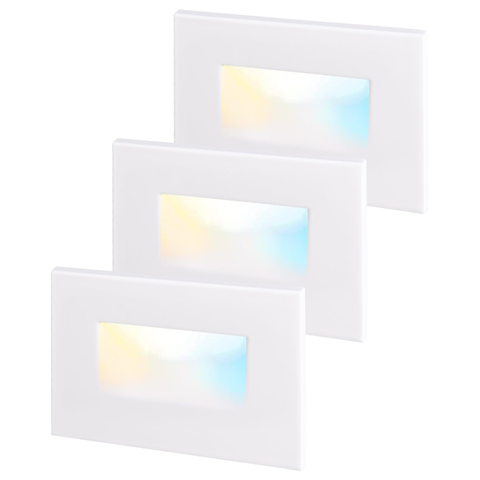 LEONLITE LED Step Lights, 5CCT Dimmable 3.5W, Waterproof, 4.72 Inch, Aluminum, White, Model SF3STCW-3WW