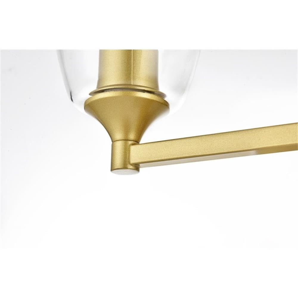 Living District Gianni 3-Light Iron & Glass Bath Sconce in Brass/Clear