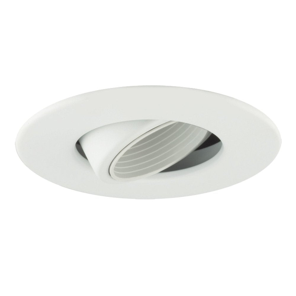Jesco Lighting Recessed Light, 4-Inch Adjustable Gimbal Ring, All White Finish, Model TM426WHWH, Diameter: 5in
