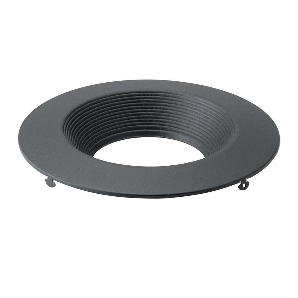 Kichler Direct-to-Ceiling Recessed Decorative Trim in Round Textured Black, for use with 6 Round Recessed Fixtures, 1 Count, (7.