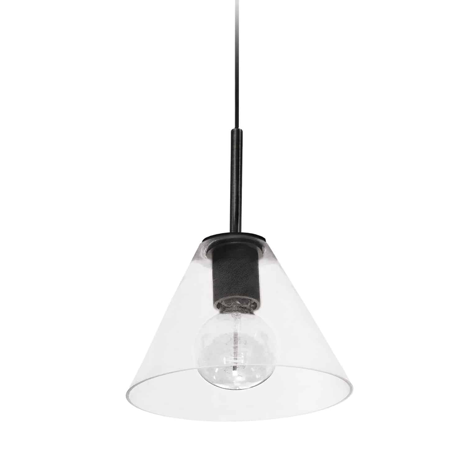 1LT Pendant, MB, CLR Glass