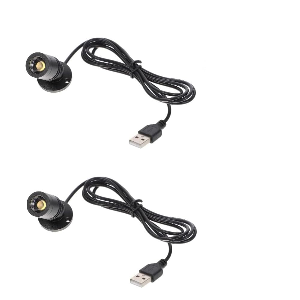 Jorunhe LED Mini Surface Mounted Light, 1.5W Jewelry Cabinet Lamp, AC85-265V, Black, Model 3247, 2pcs