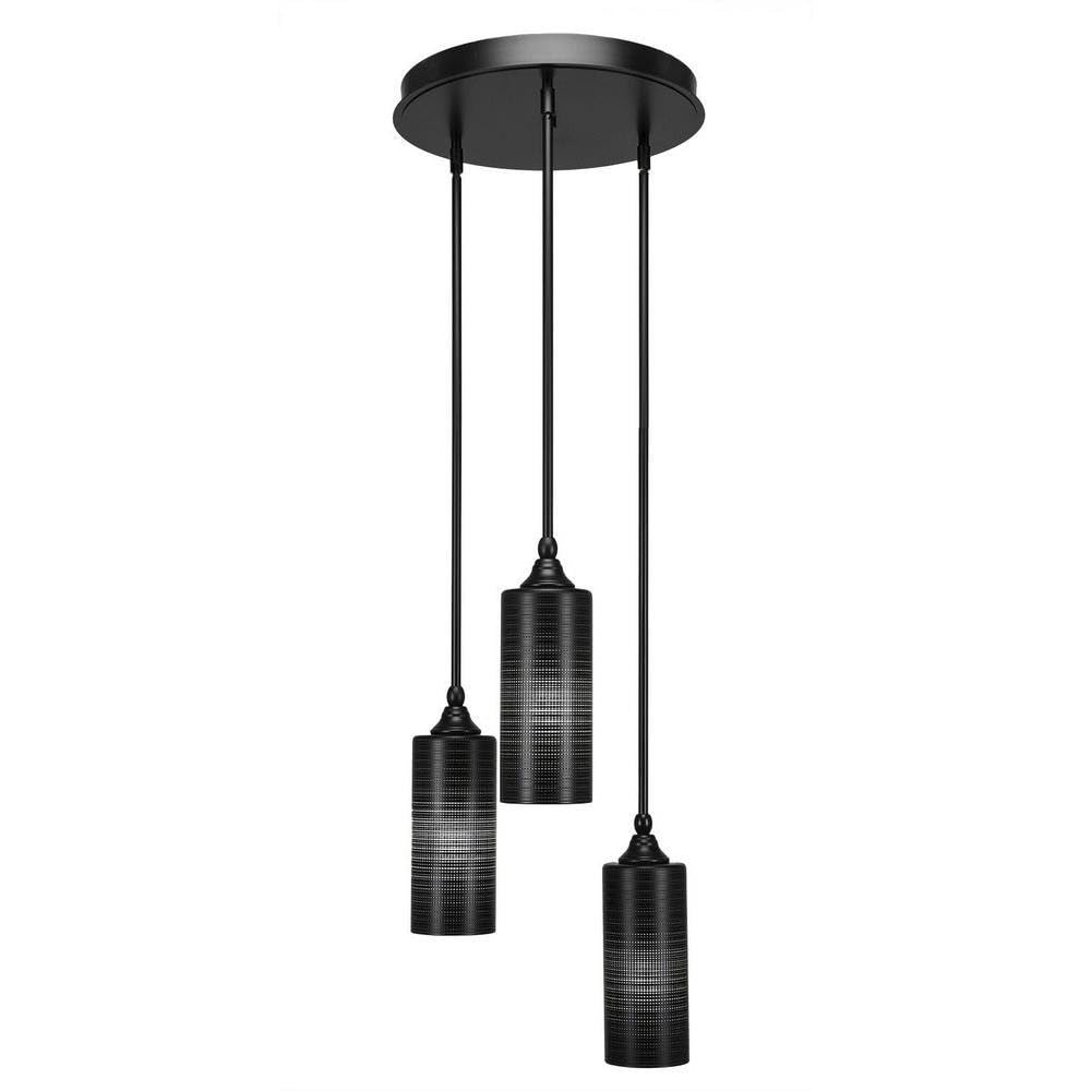 Empire 3 Light Cluster Pendalier In Matte Black (2143-Mb-4099)