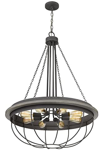 Cal Lighting Fx-3748-8 Transitional Eight Light Chandelier From Nixa Collection In Gray Finish,