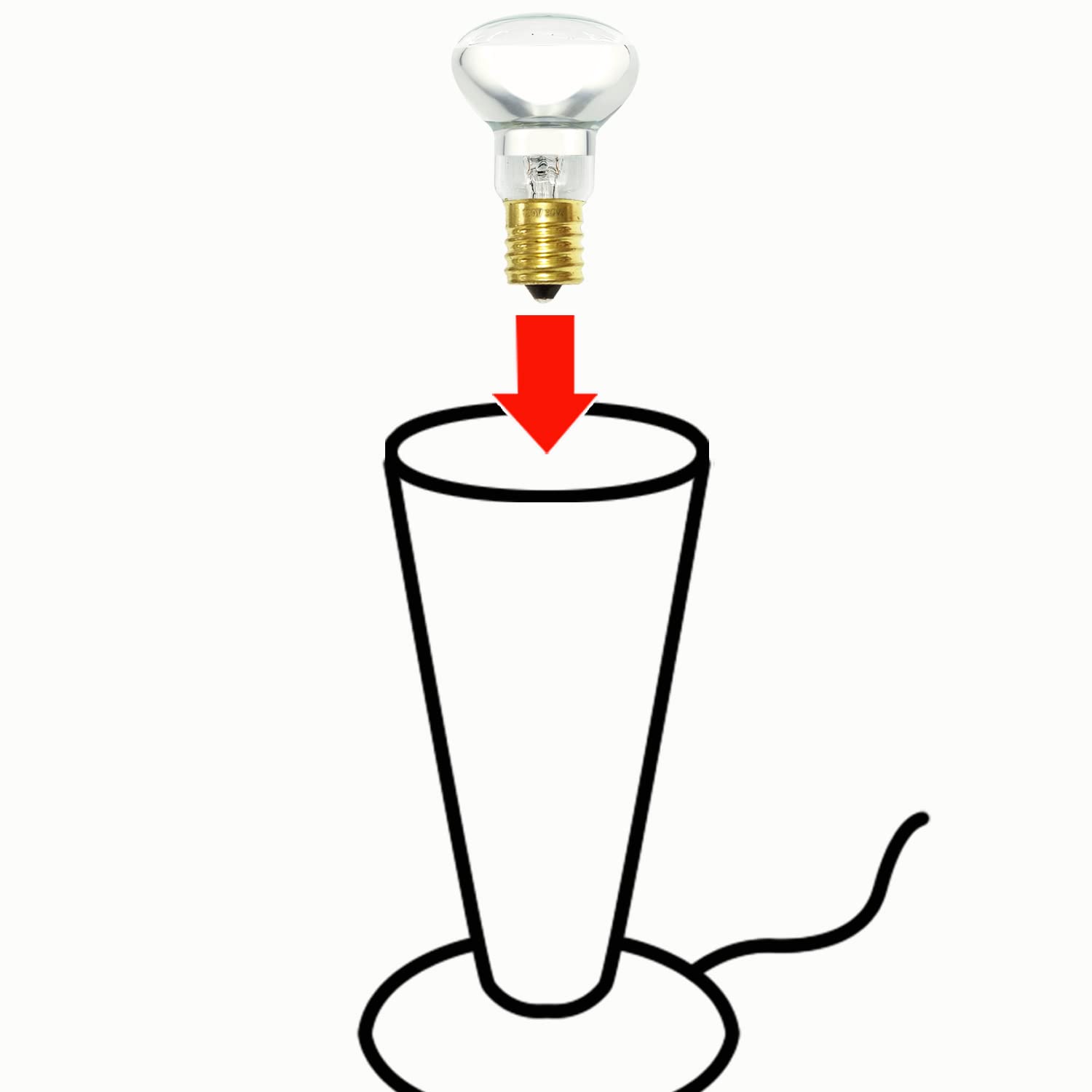 Stemclas R39 E17 Replacement Bulbs, 30 Watt, 2 Pack, Copper, Liquid Motion Lamp, 16-Inch