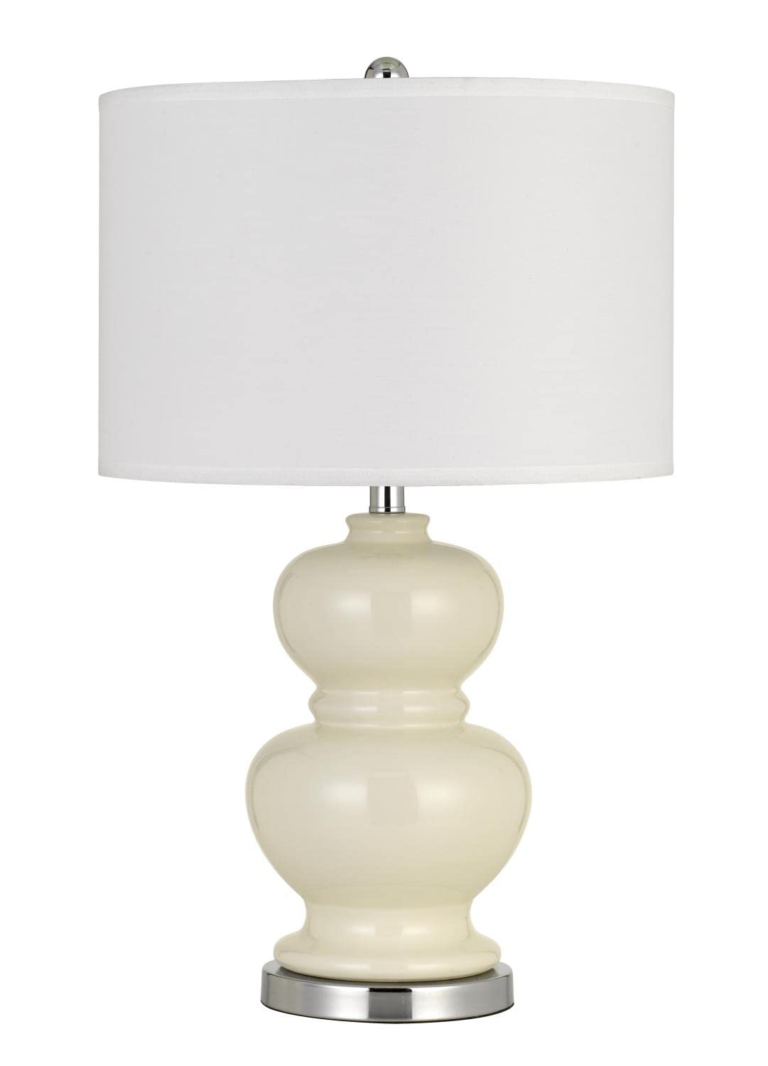 Cal Lighting BO-2884TB-2-WHT Transitional Two Light Table Lamp from Bergamo Collection in Light Finish, 16.00 inches