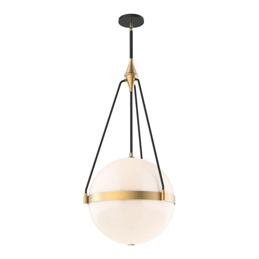 Harmony - 4 Light Pendant-35.75 Inches Tall and 17.5 Inches Wide-Brushed Gold Finish-Glossy Opal Glass Color