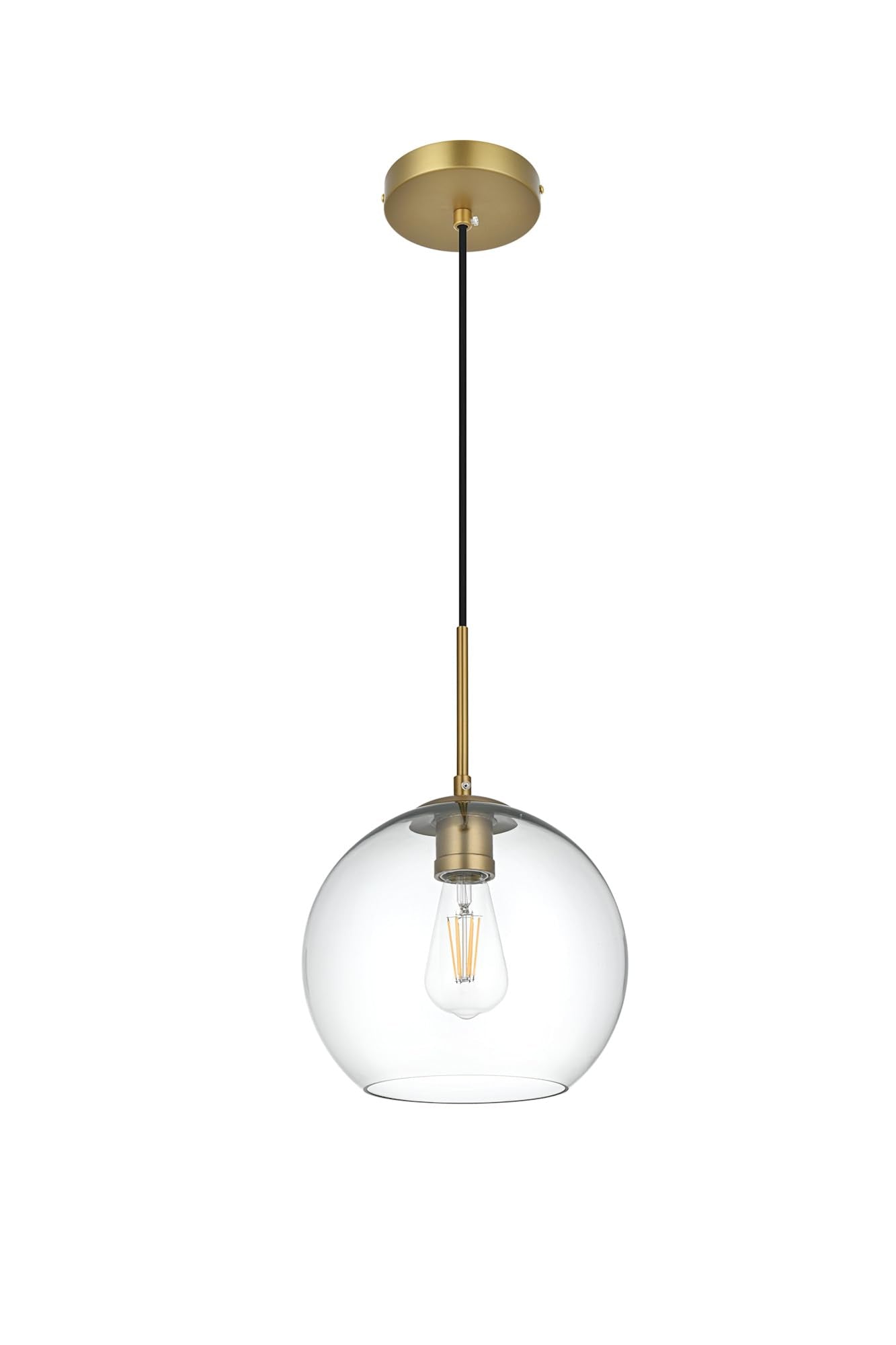 Elegant Lighting Chrome Pendant Light With Clear Glass - Modern Ceiling Fixture, 1 Light
