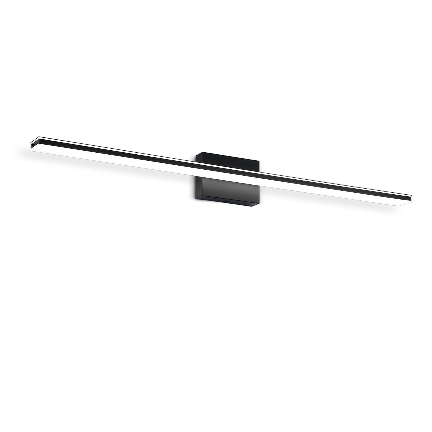 BRIVOLART LED Bathroom Light Fixture 28W, 40in Matte Black Wall Light, Model 6420, Metal Construction