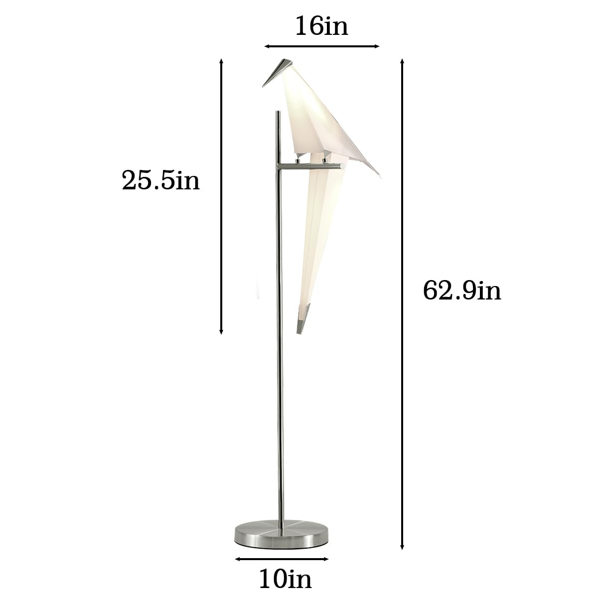 More Change 62-Inch Modern Led Bird Floor Lamp For Living Room, Modern Silver Standing Lamp With Bird Shade Floor Light Metal Fixtures For Bedroom Office