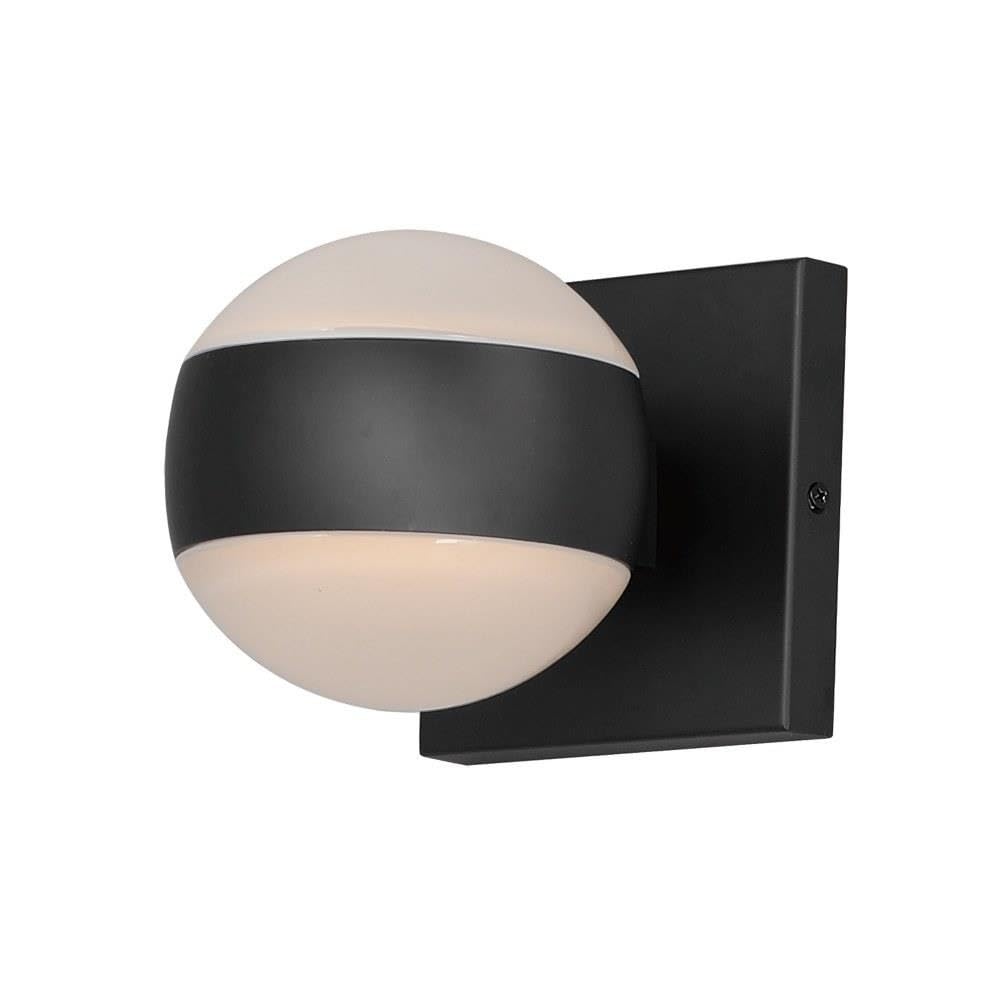 ET2 Lighting Modular 2-Light Outdoor Wall Sconce | Black Finish | Aluminum & Clear and White Glass | Architectural Exterior Wall