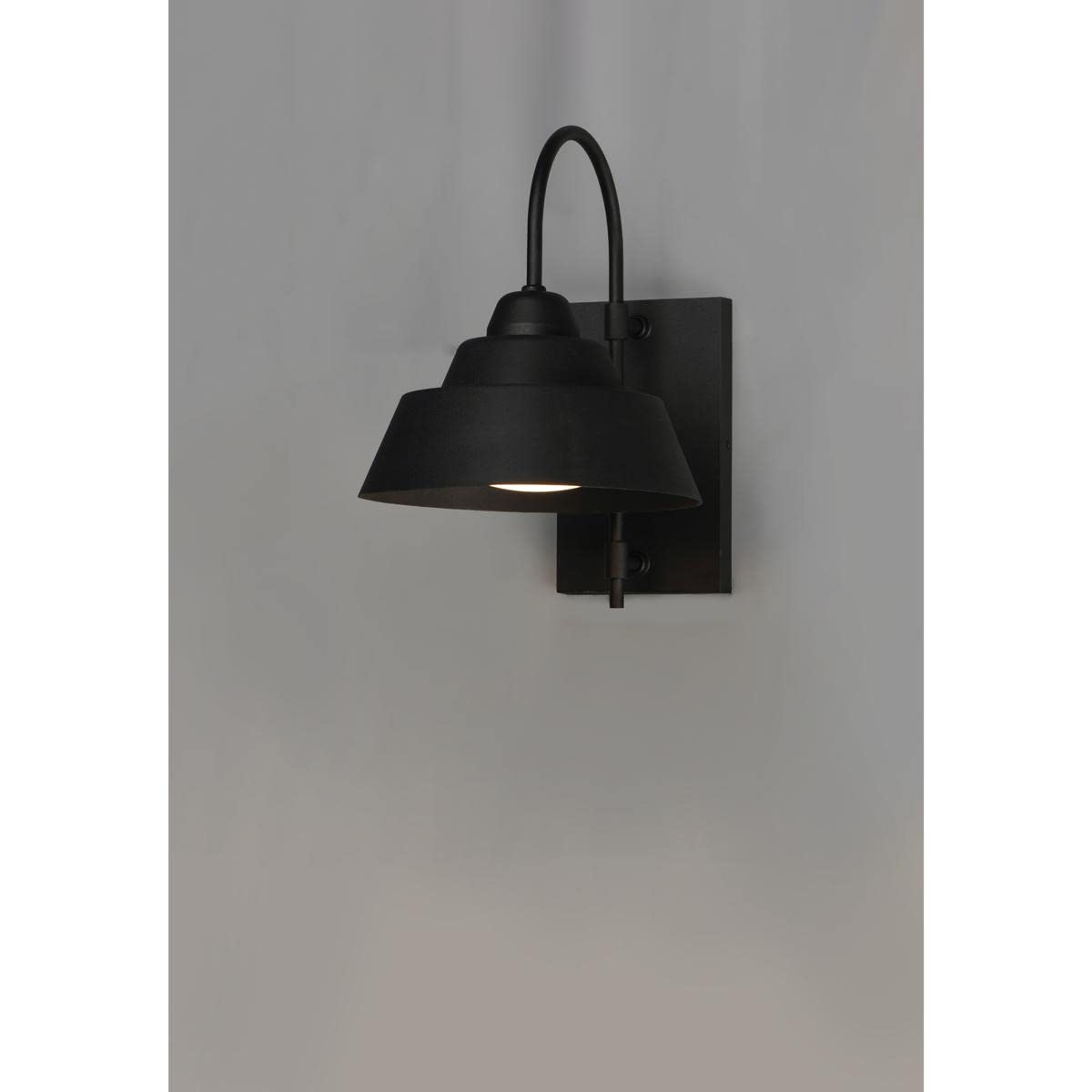 Maxim Shoreline Outdoor Wall Sconce, 1 Light, 10.75in W x 15in H, Black, Polycarbonate, Model 10104BK