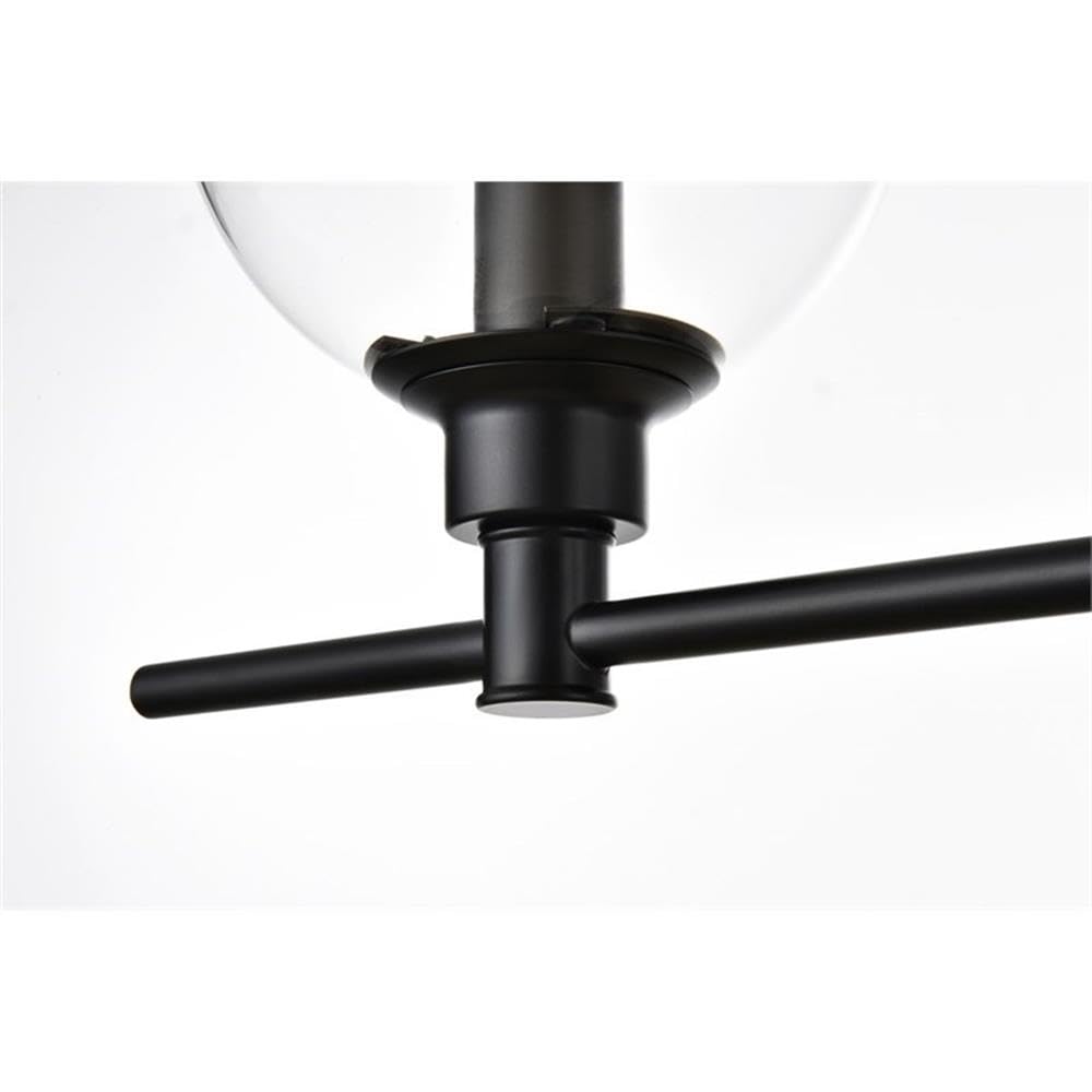 Living District Jaelynn 3-Light Iron & Glass Bath Sconce in Black/Clear