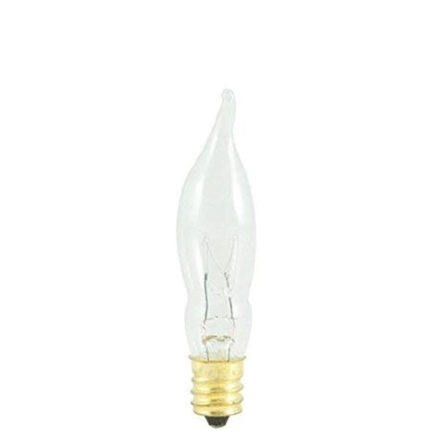 Bulbrite 7.5W Flame Candelabra Tip Chandelier Bulb, Clear, 25 Pack, Copper Material, Model SG_B006ZBF6FM_US