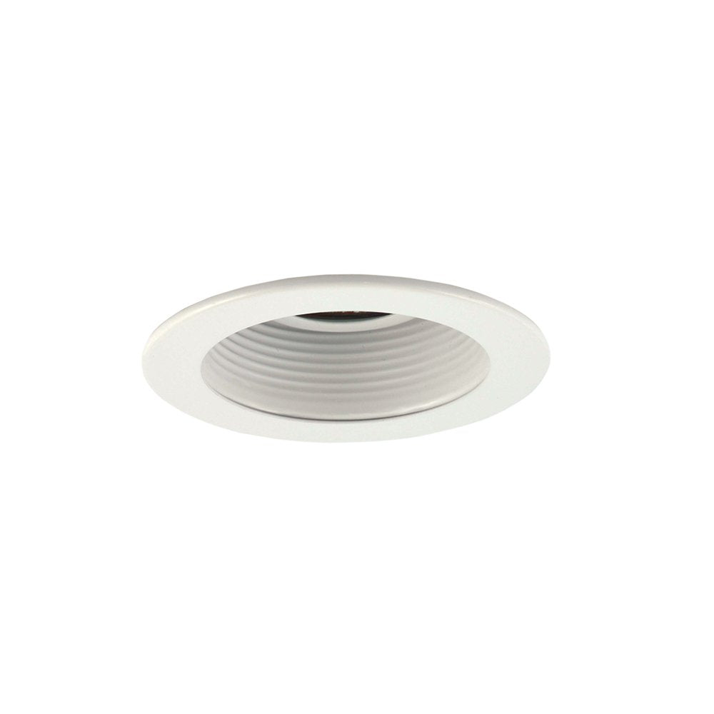 Jesco Lighting TM301WHWH 3.63&quot; Adjustable Step Baffle with Low Voltage Trim, White Finish