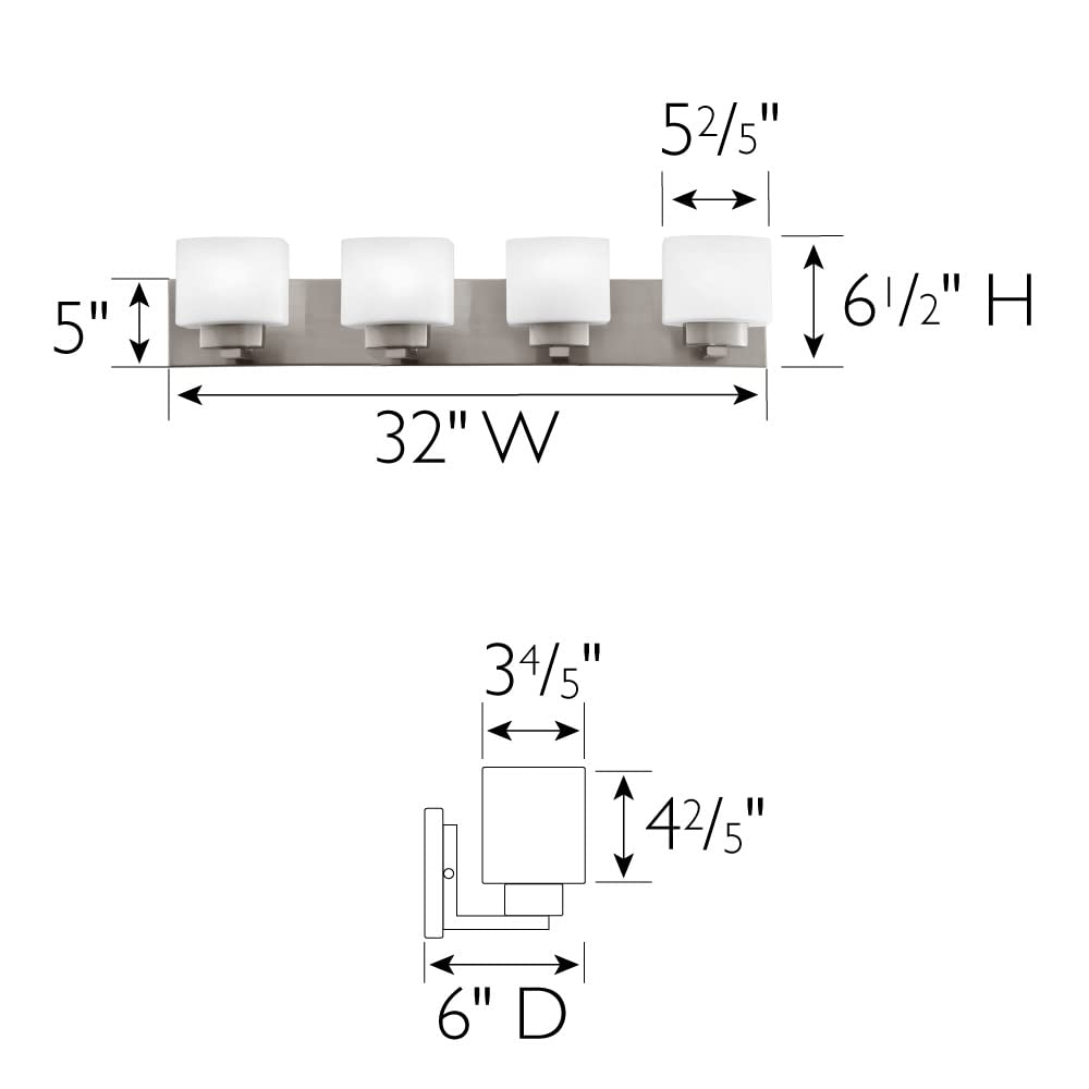 Design House Dove Creek 4-Light Vanity Light Dimmable Frosted Glass Satin Nickel Model 578013