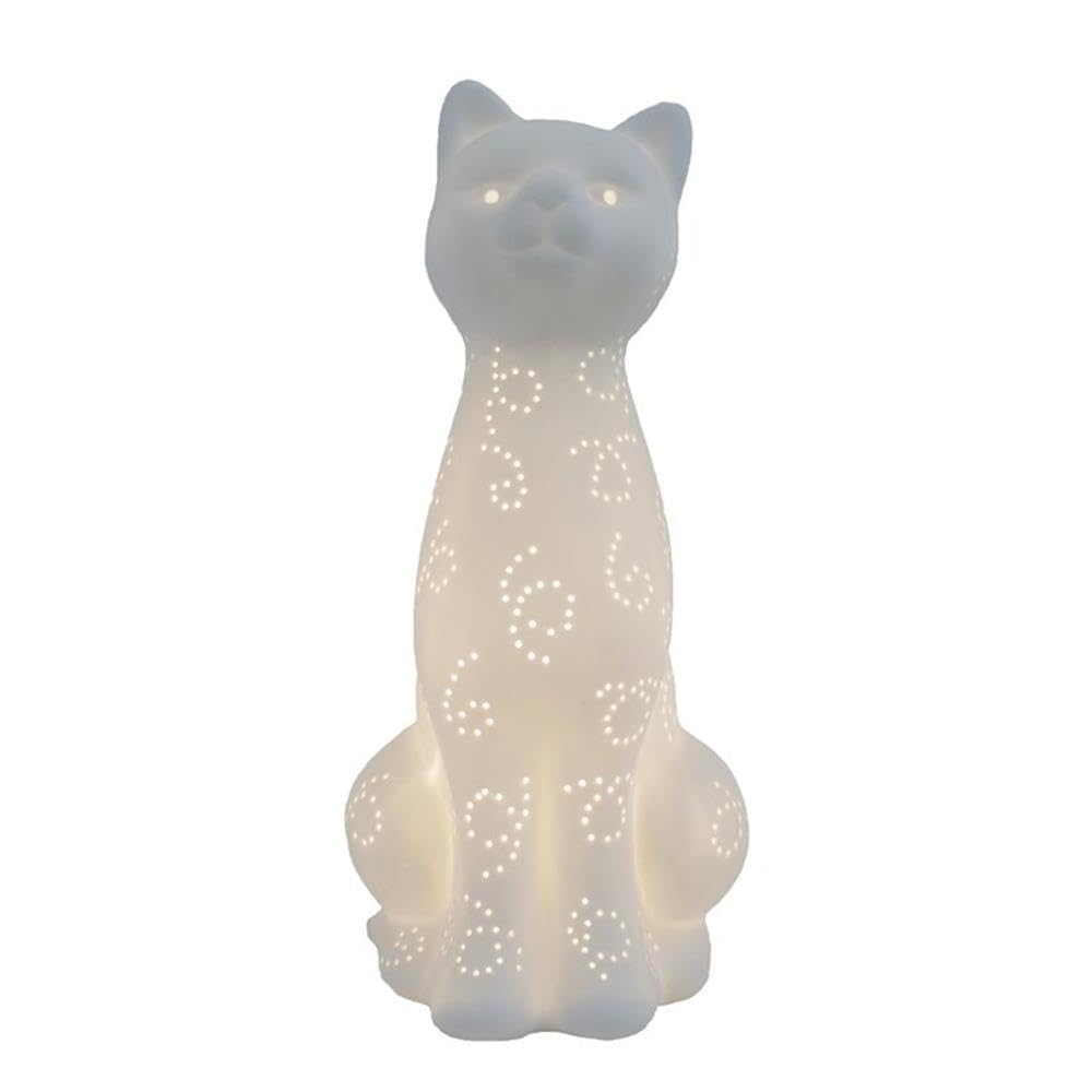All The Rages Simple Designs Porcelain Table Lamp Kitty Cat